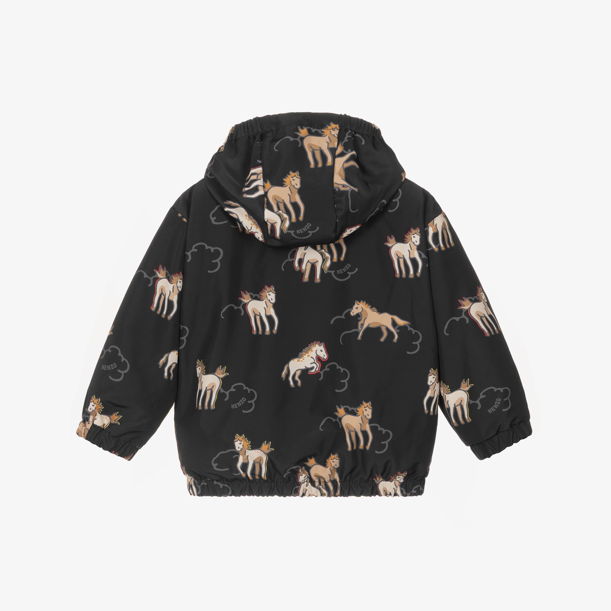 Black Lunar New Year Reversible Hooded Jacket - View 4
