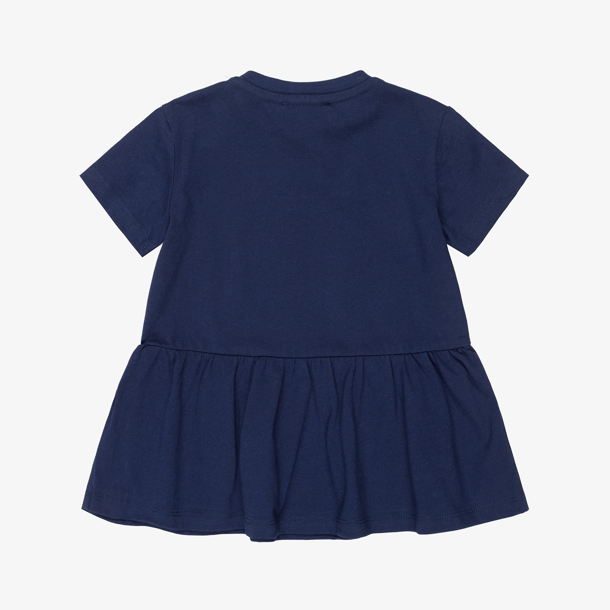 Girls Navy Blue Lucky Tiger Cotton Dress - View 2
