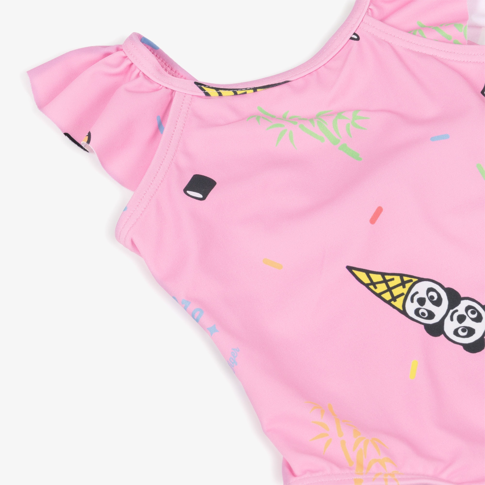 Girls Pink Candy Print Swimsuit - View 3