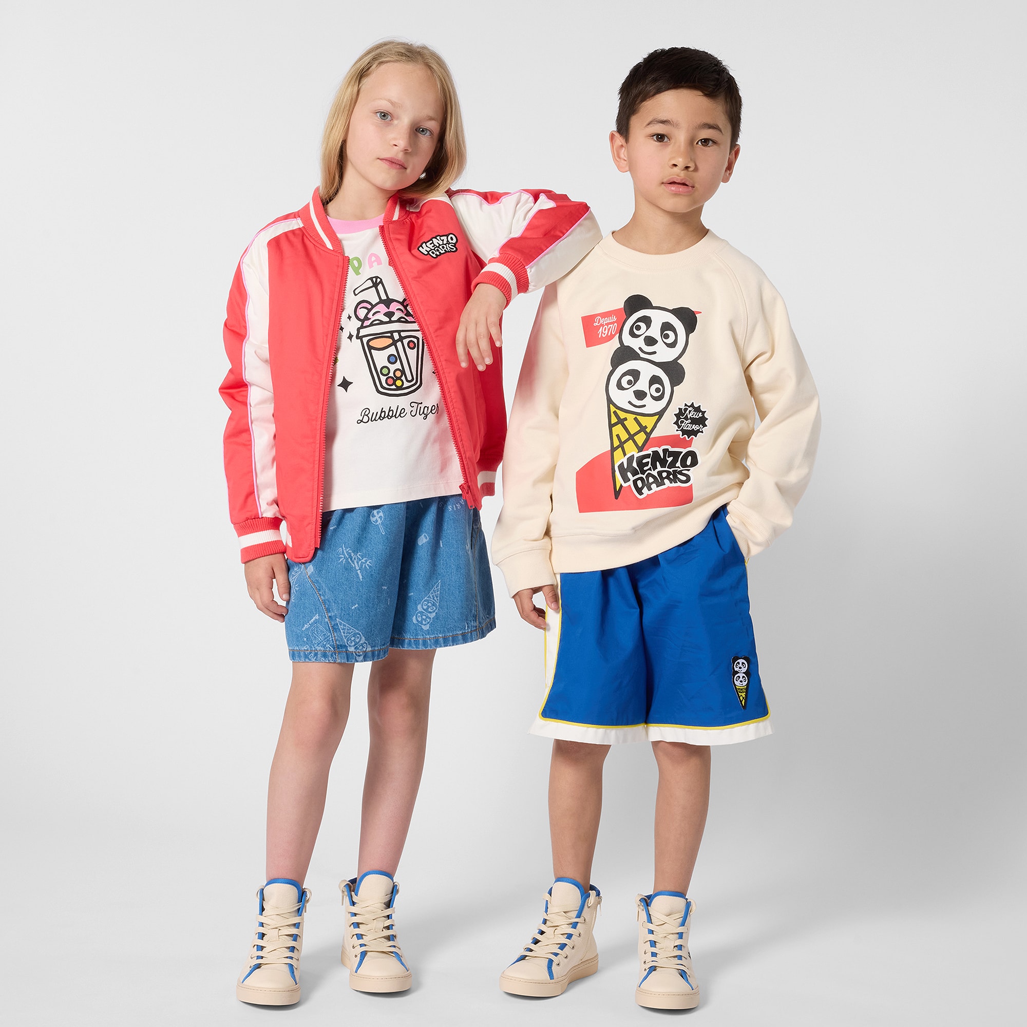 Ivory Cotton Vintage Panda Ice Cream Sweatshirt - View 2