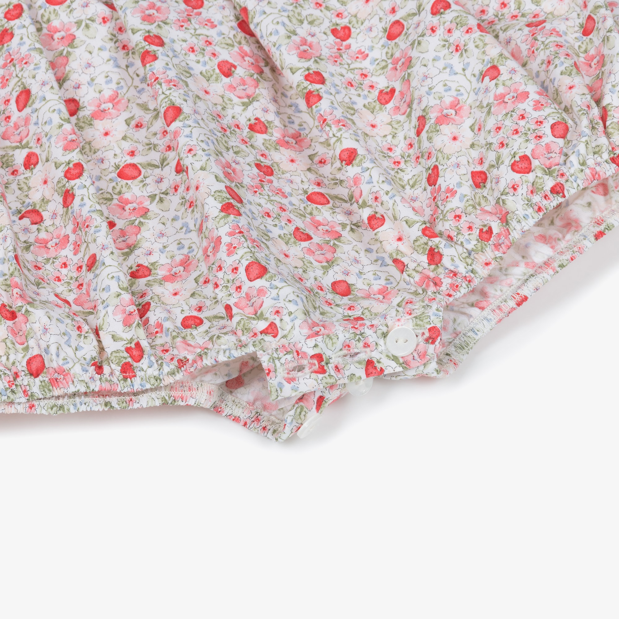 Baby Girls Red Strawberry & Floral Hand-Smocked Shortie - View 6
