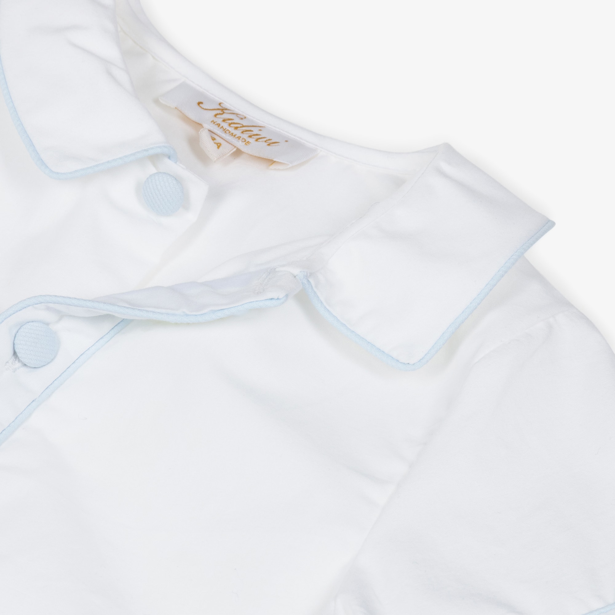 Boys Ivory Shirt & Blue Shorts Set - View 4