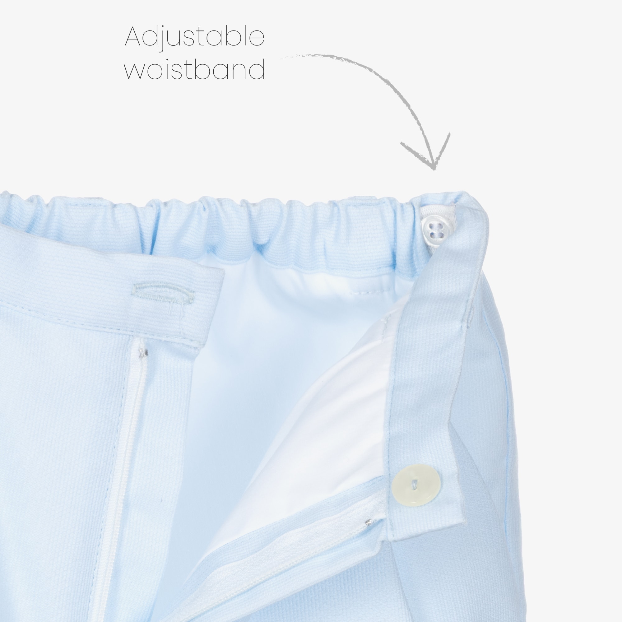 Boys Ivory Shirt & Blue Shorts Set - View 6
