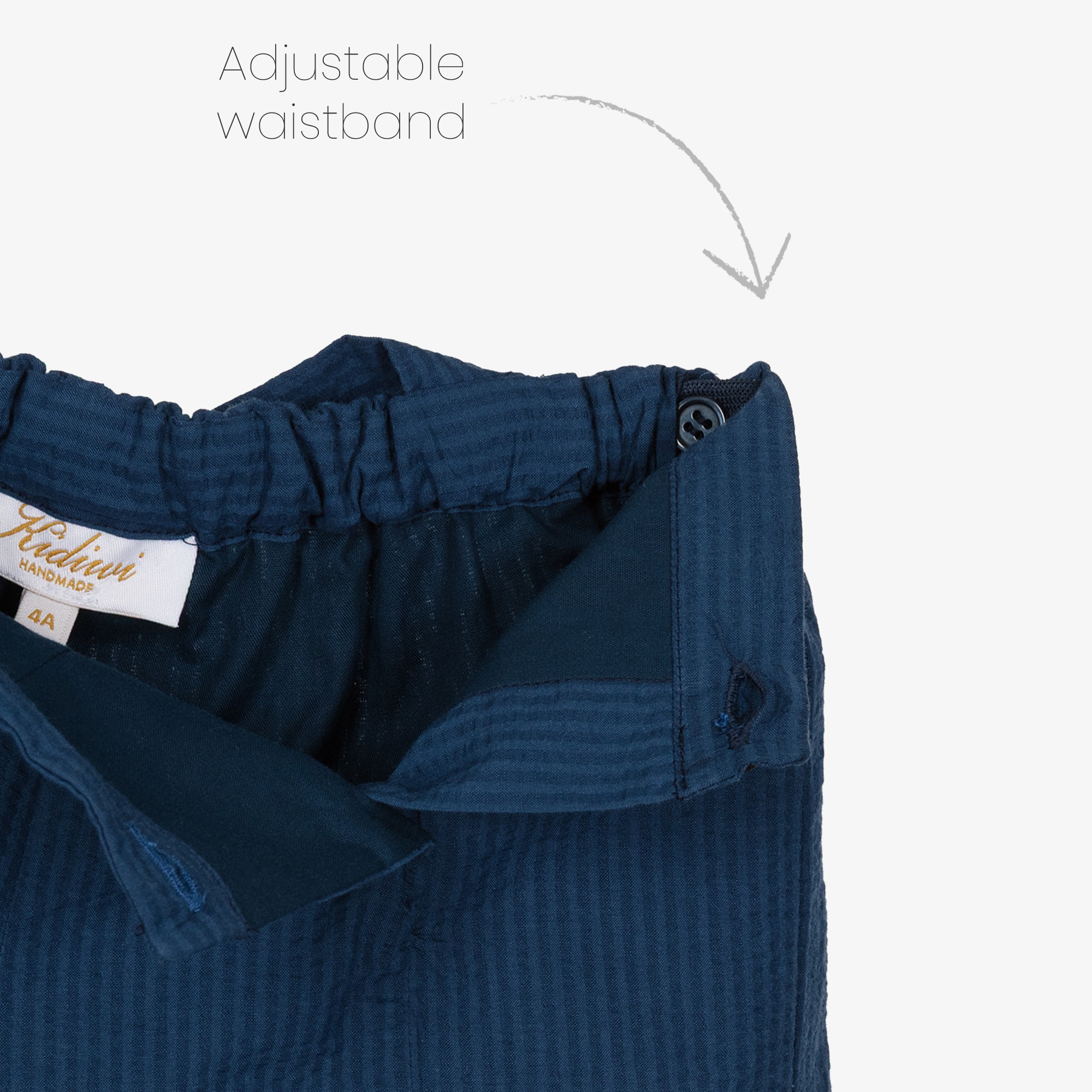 Boys Navy Blue Cotton Seersucker Sailor Shorts Set - View 6