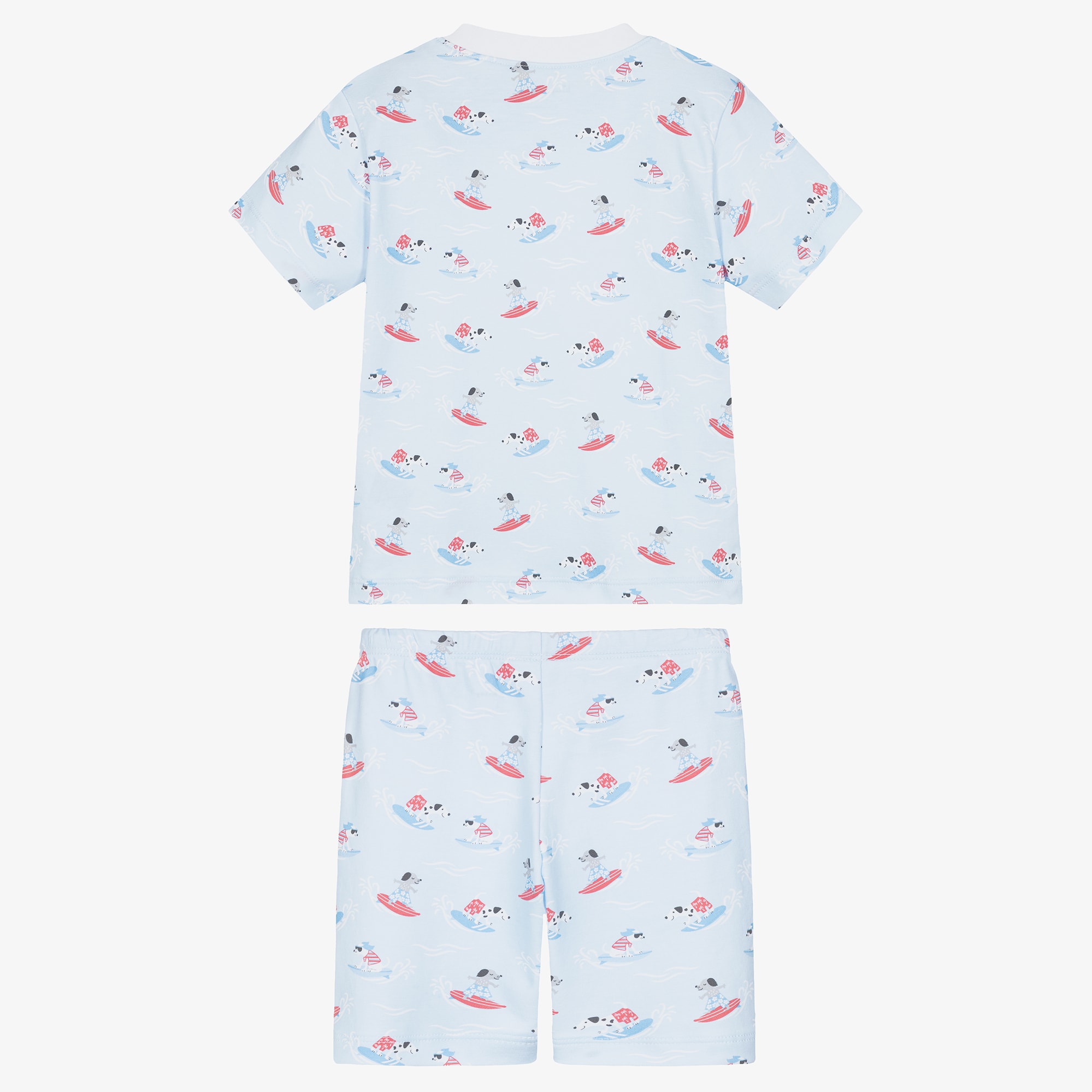 Boys Blue Beach Pups Pima Cotton Pyjamas - View 3
