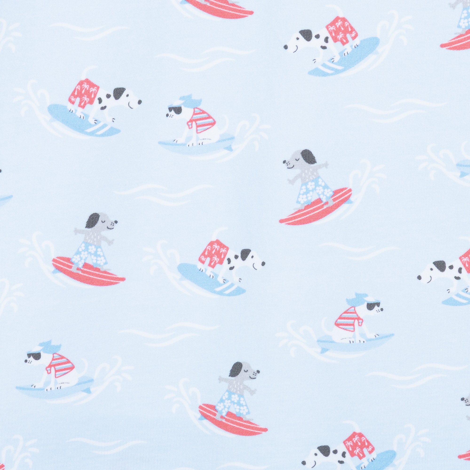 Boys Blue Beach Pups Pima Cotton Pyjamas - View 4