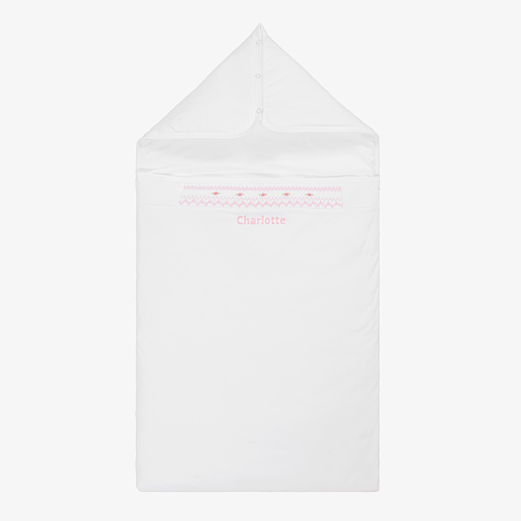 Personalised White Cotton Fall Bishop Nest (78cm) - View 1