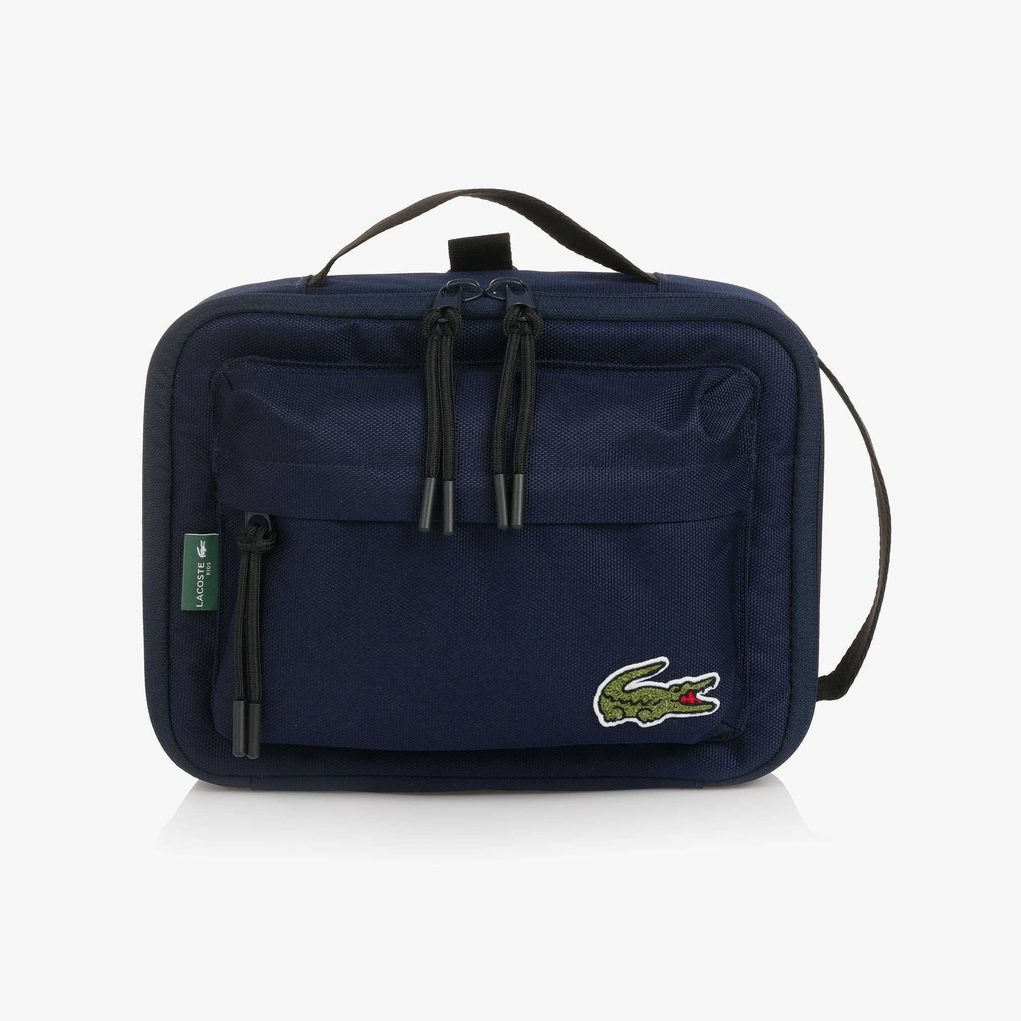 Navy Blue Lunch Bag with Crocodile Logo Patch (27cm) - View 1