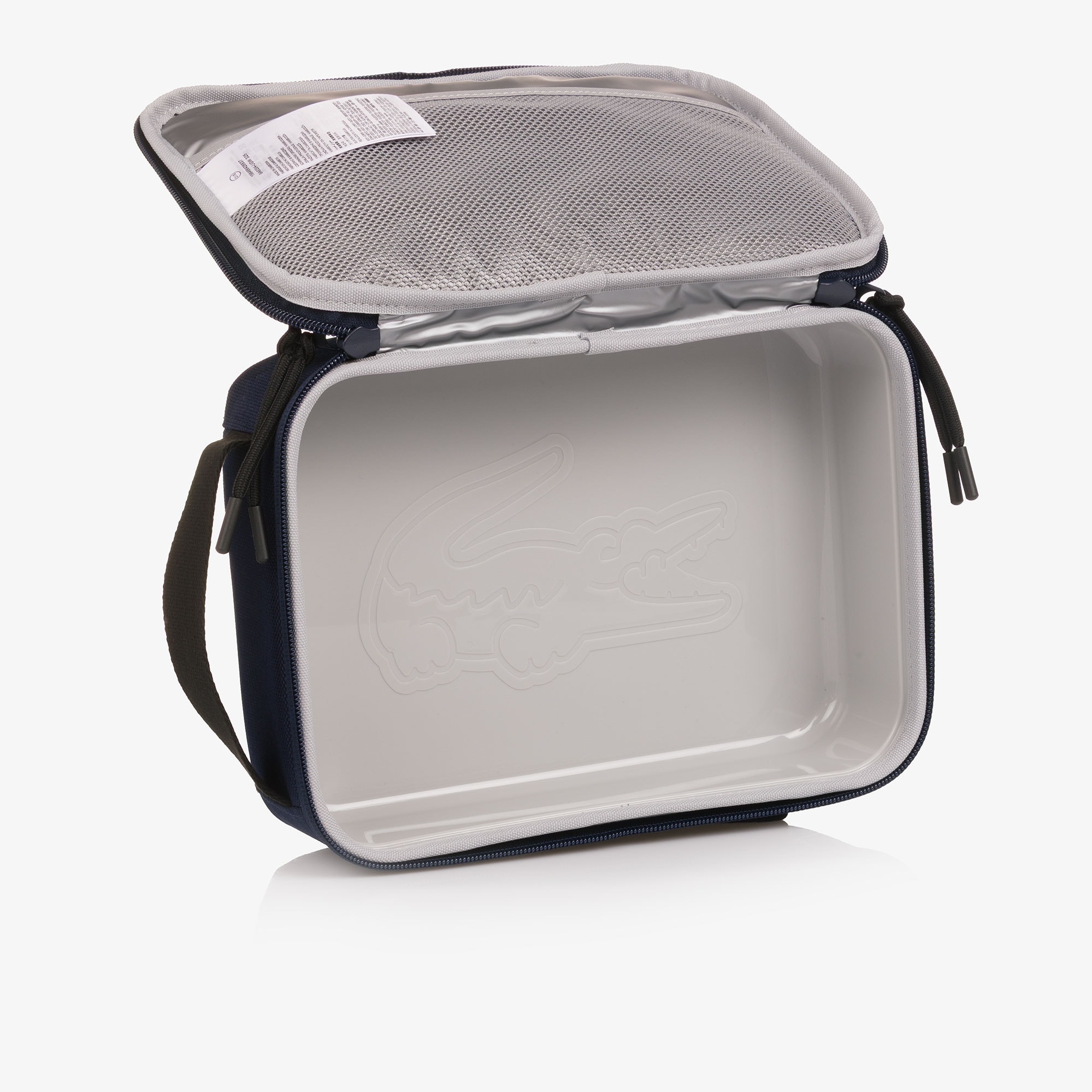 Navy Blue Lunch Bag with Crocodile Logo Patch (27cm) - View 5