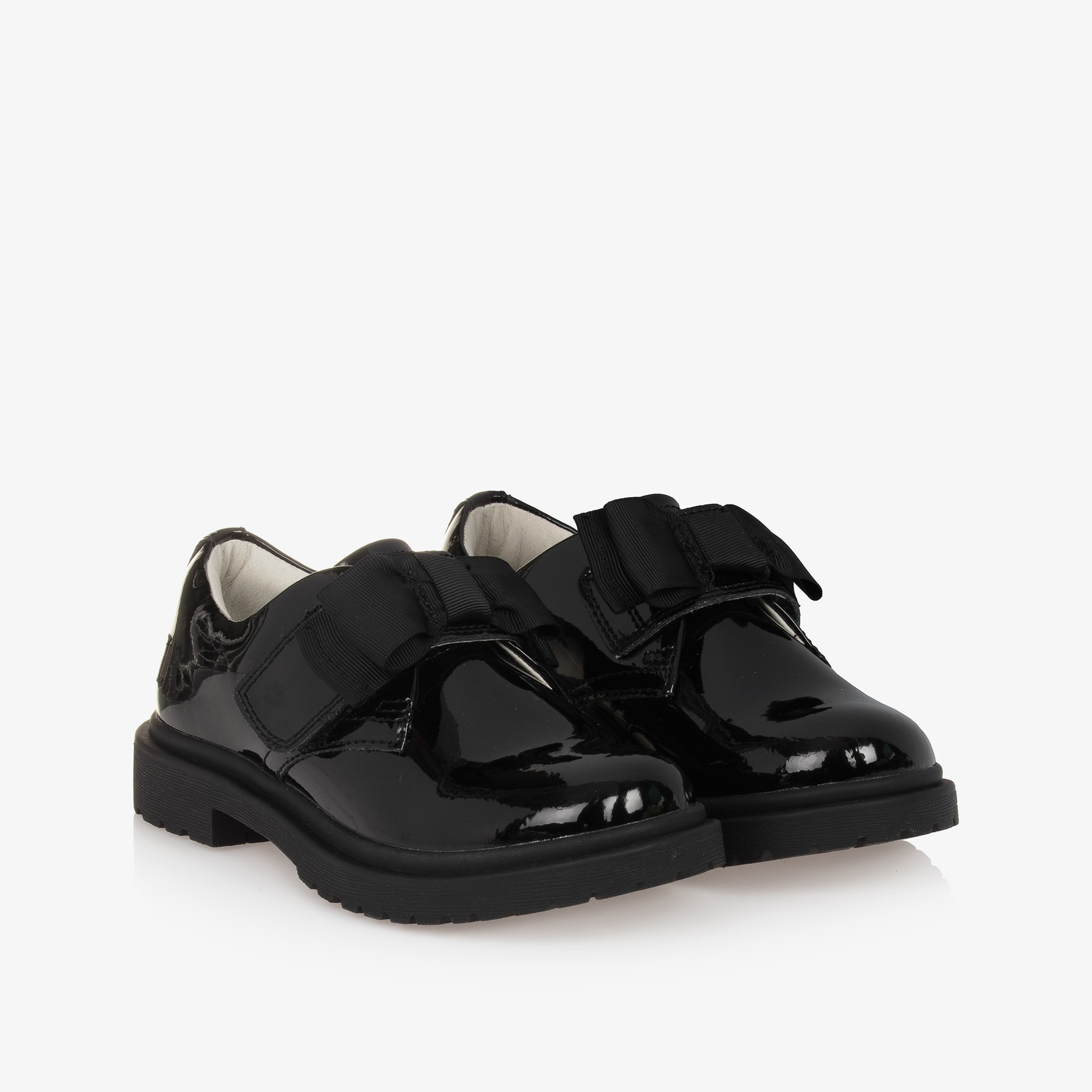 Girls Black Patent Leather Shoes - View 1