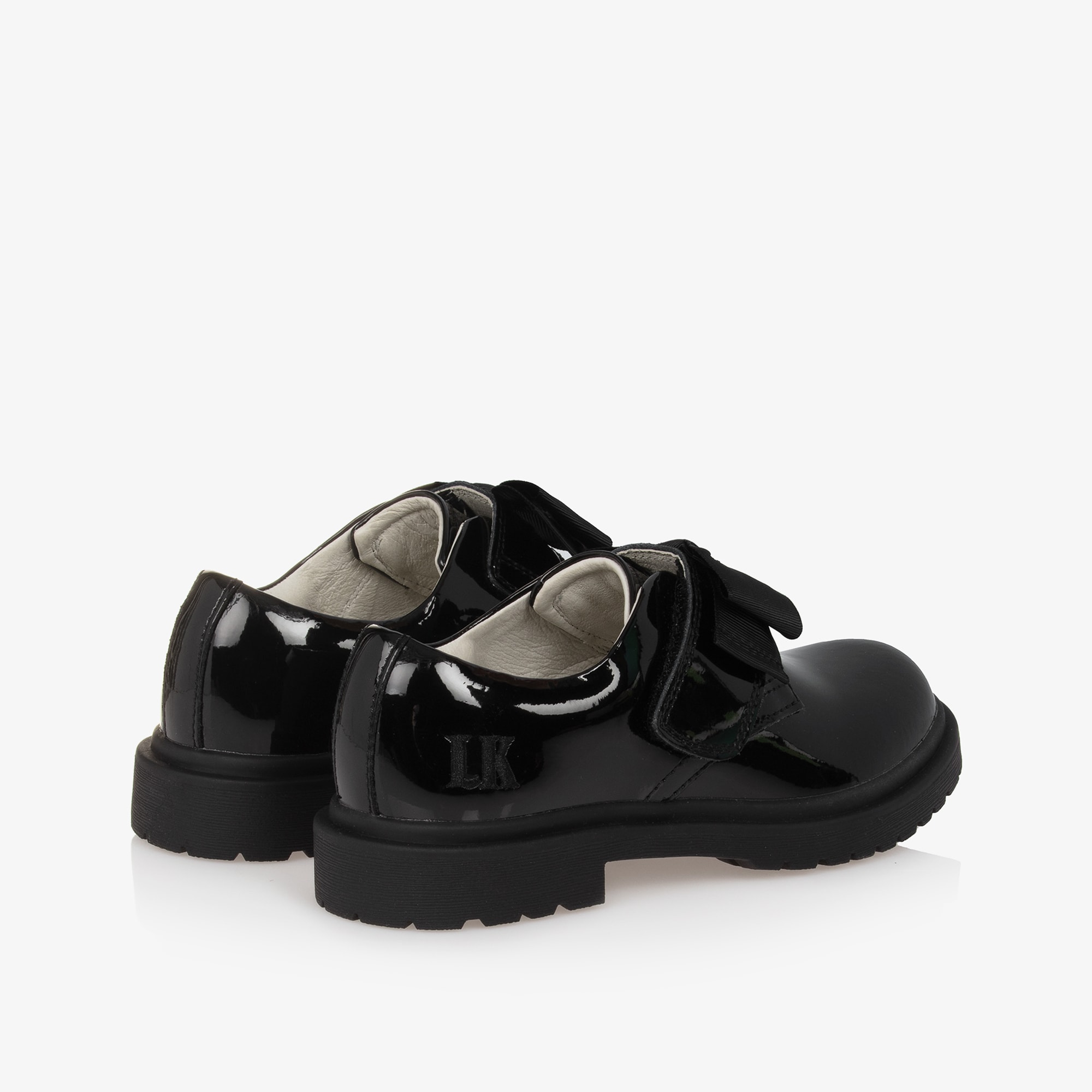 Girls Black Patent Leather Shoes - View 2