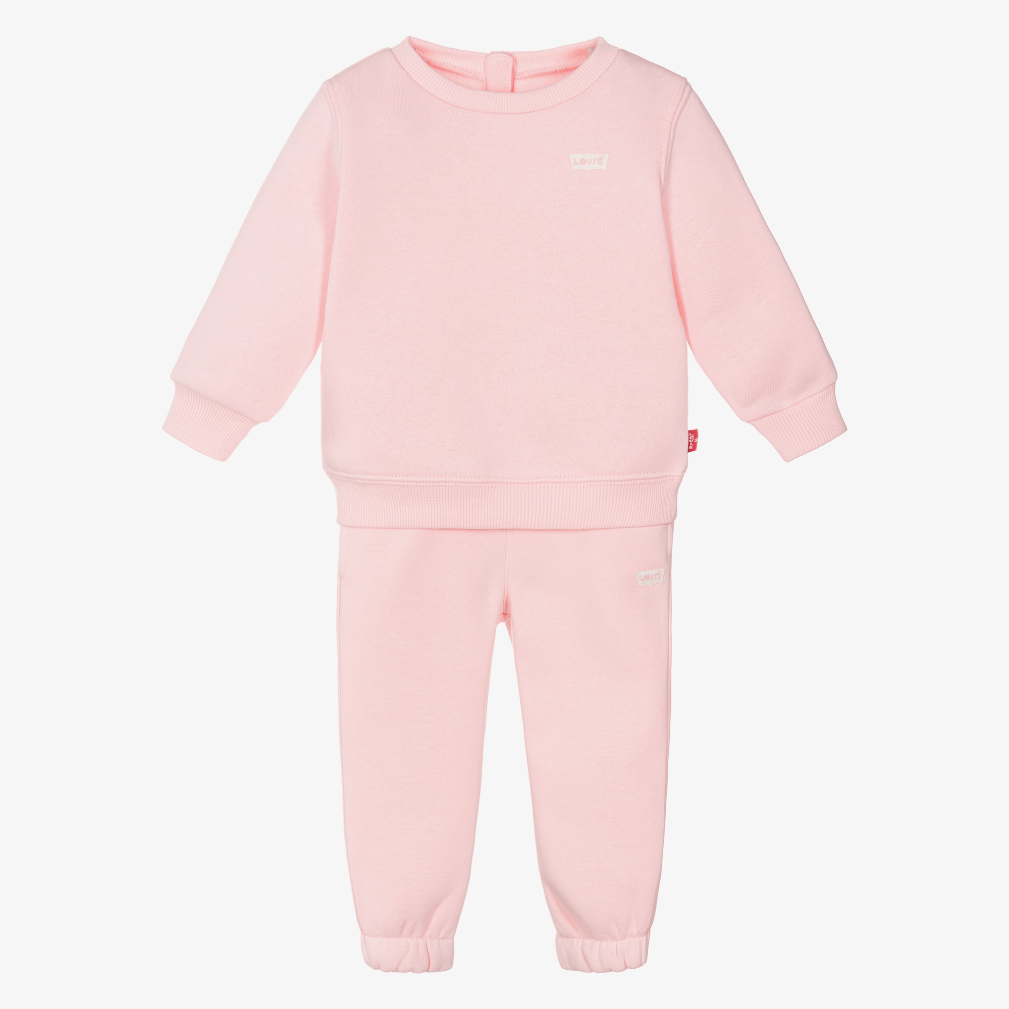 Girls Pink Jersey Batwing Logo Tracksuit - View 1