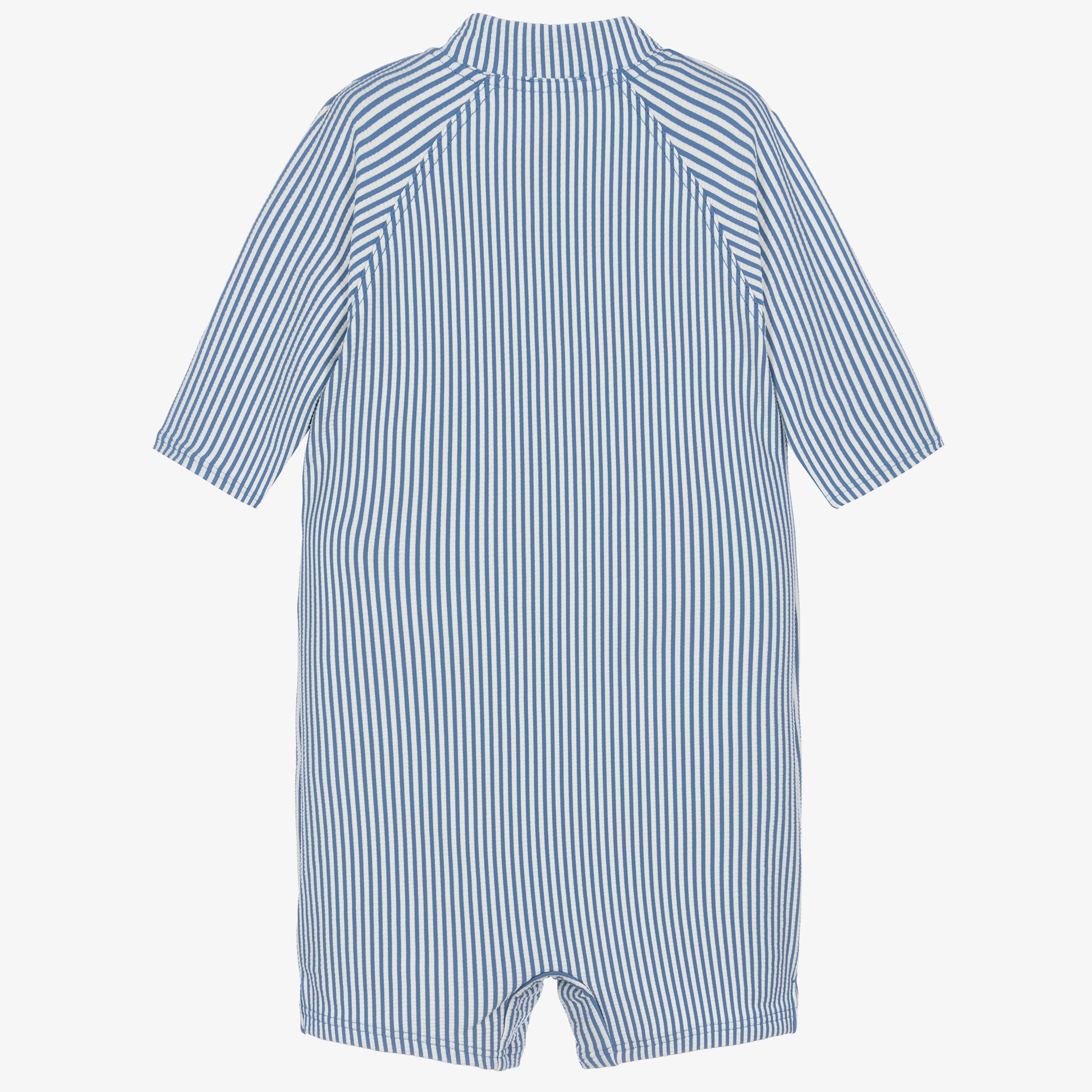 Boys Blue & White Stripe Sun Suit - View 2