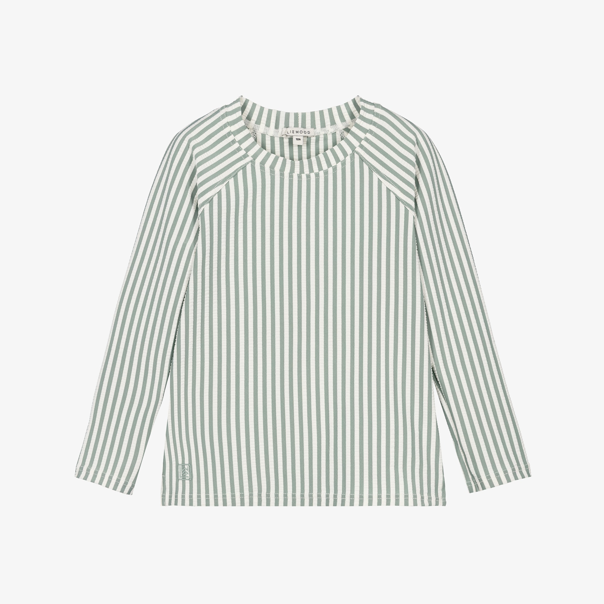 Boys Green Stripe Seersucker Swim Top (UPF40+C) - View 1