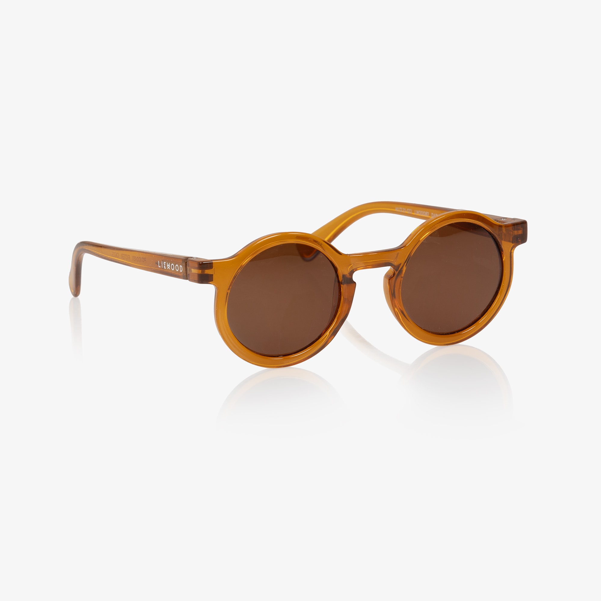 Dark Mustard Yellow Round Sunglasses - View 1