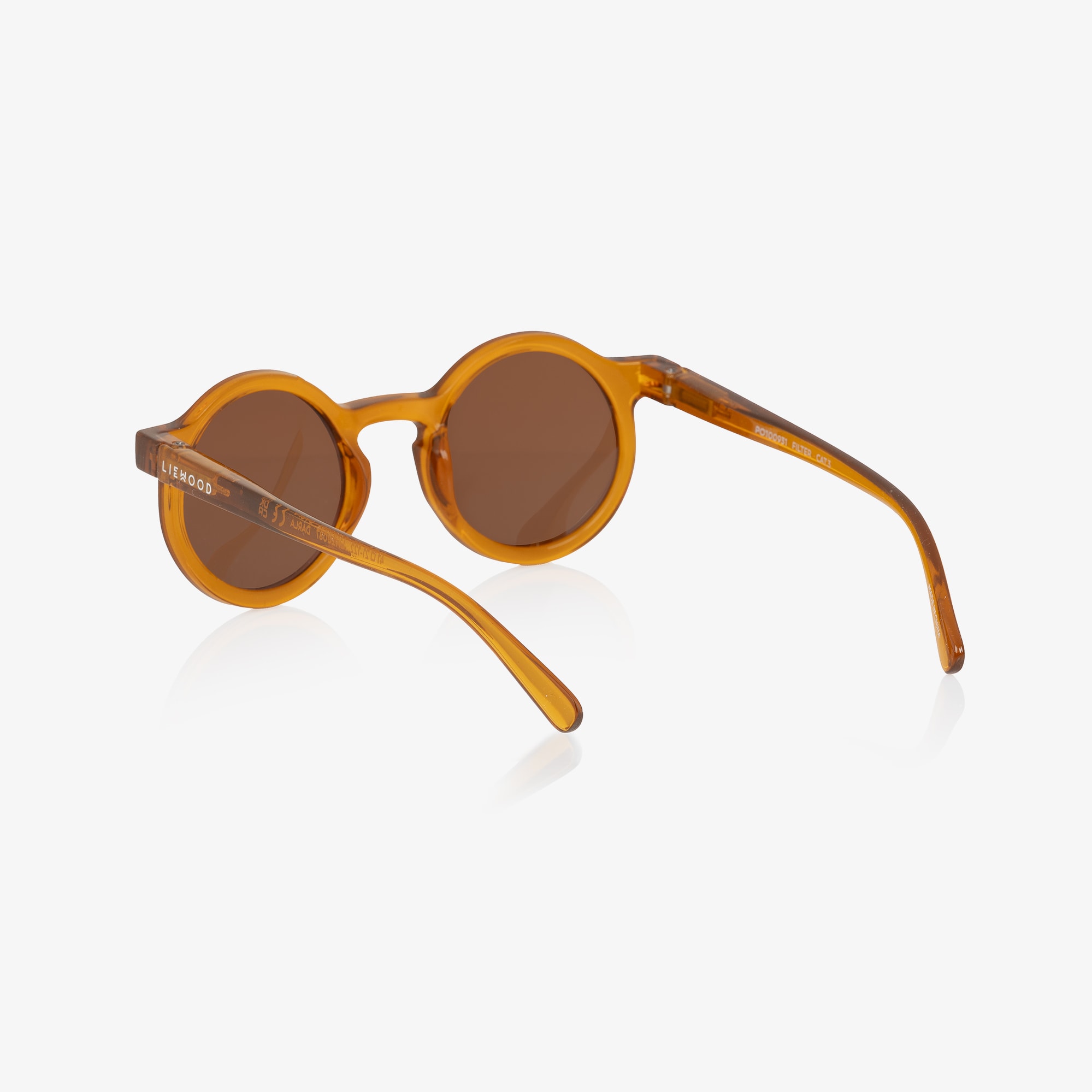 Dark Mustard Yellow Round Sunglasses - View 4