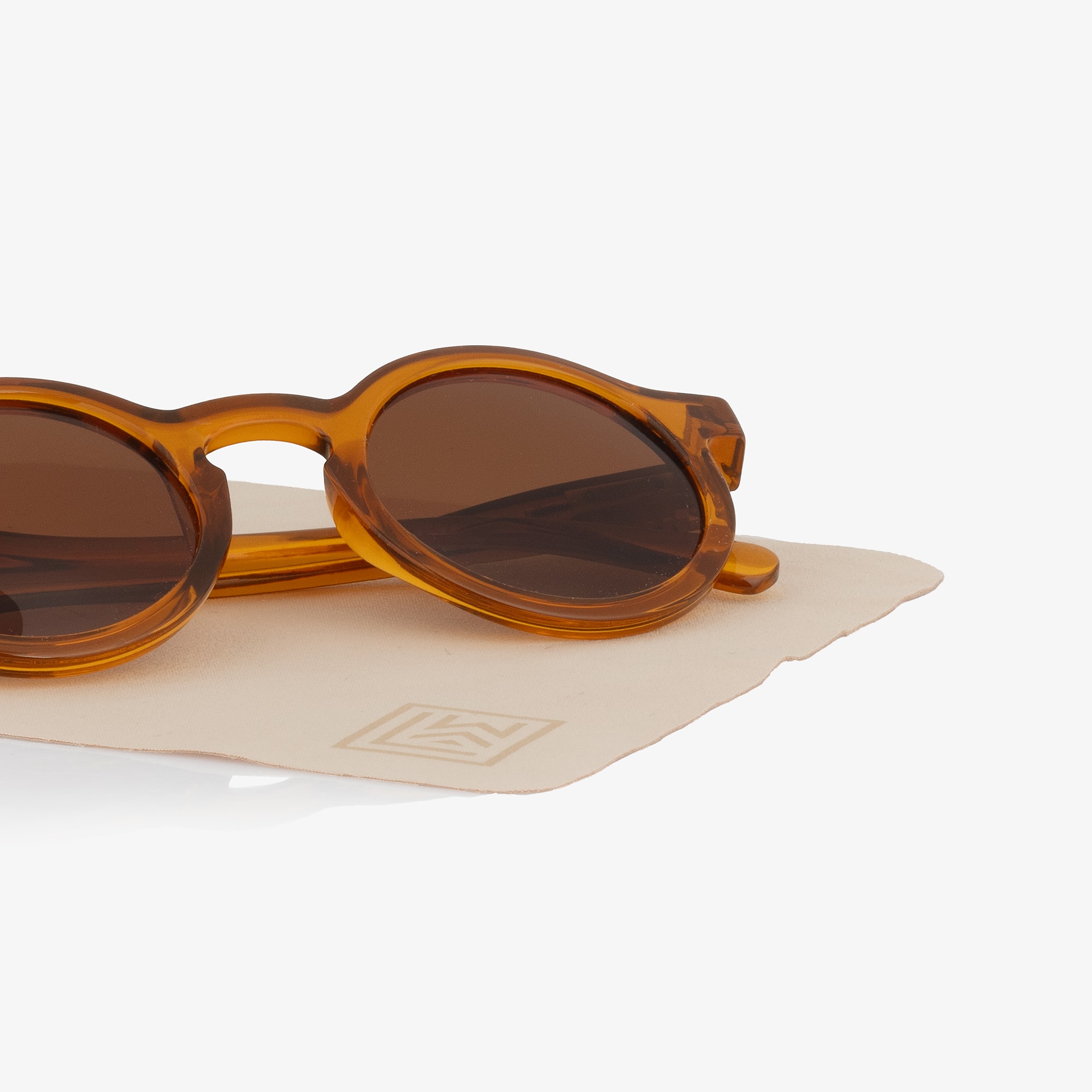 Dark Mustard Yellow Round Sunglasses - View 5