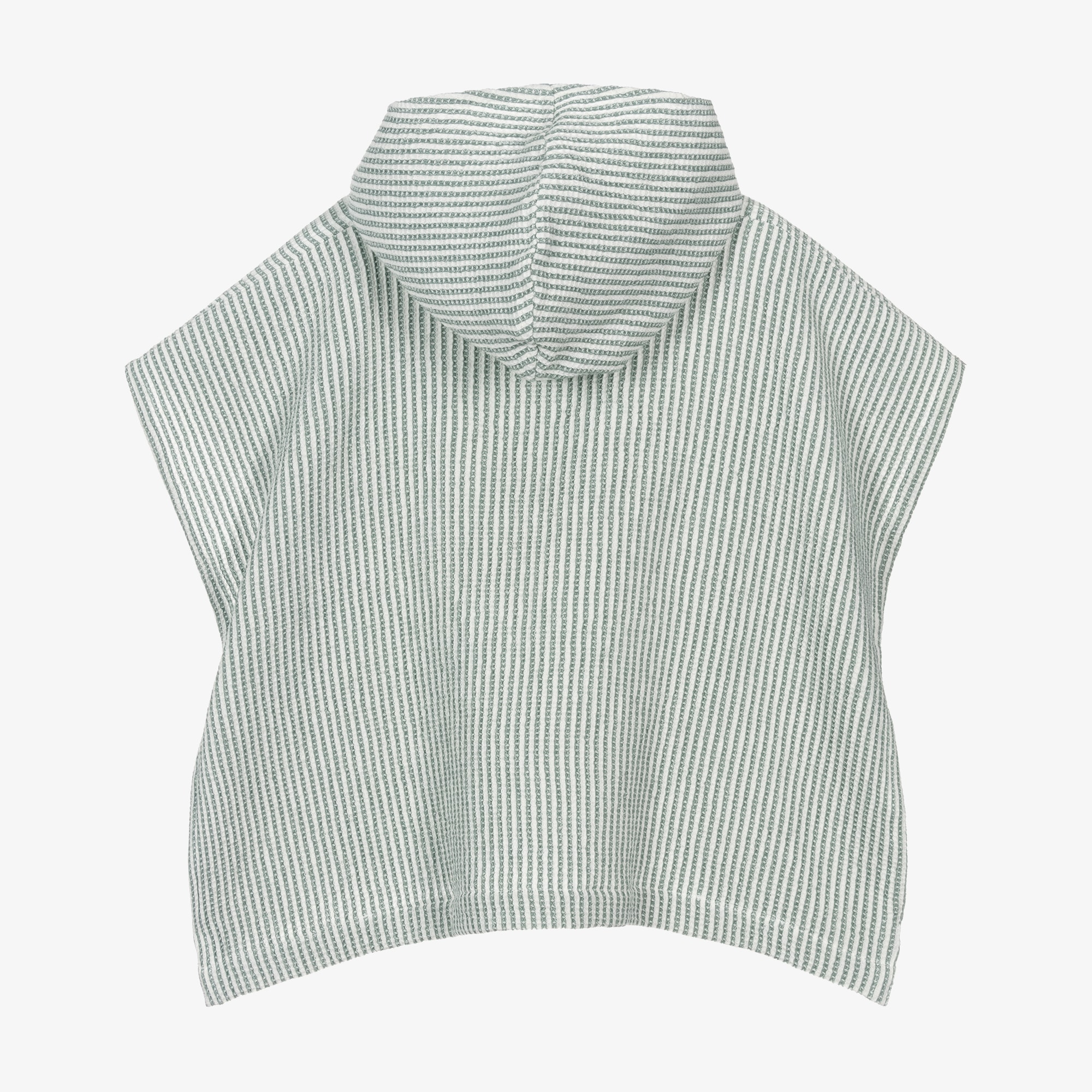 Dusky Pink Striped Cotton Hooded Poncho Towel - View 2