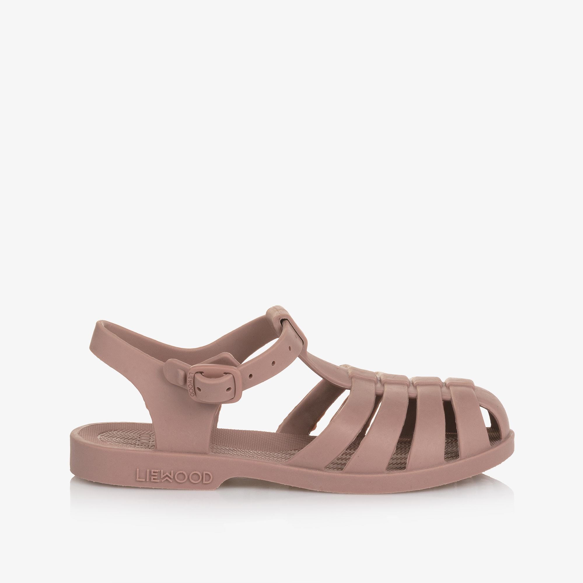 Girls Dark Rose Pink Jelly Sandals - View 6