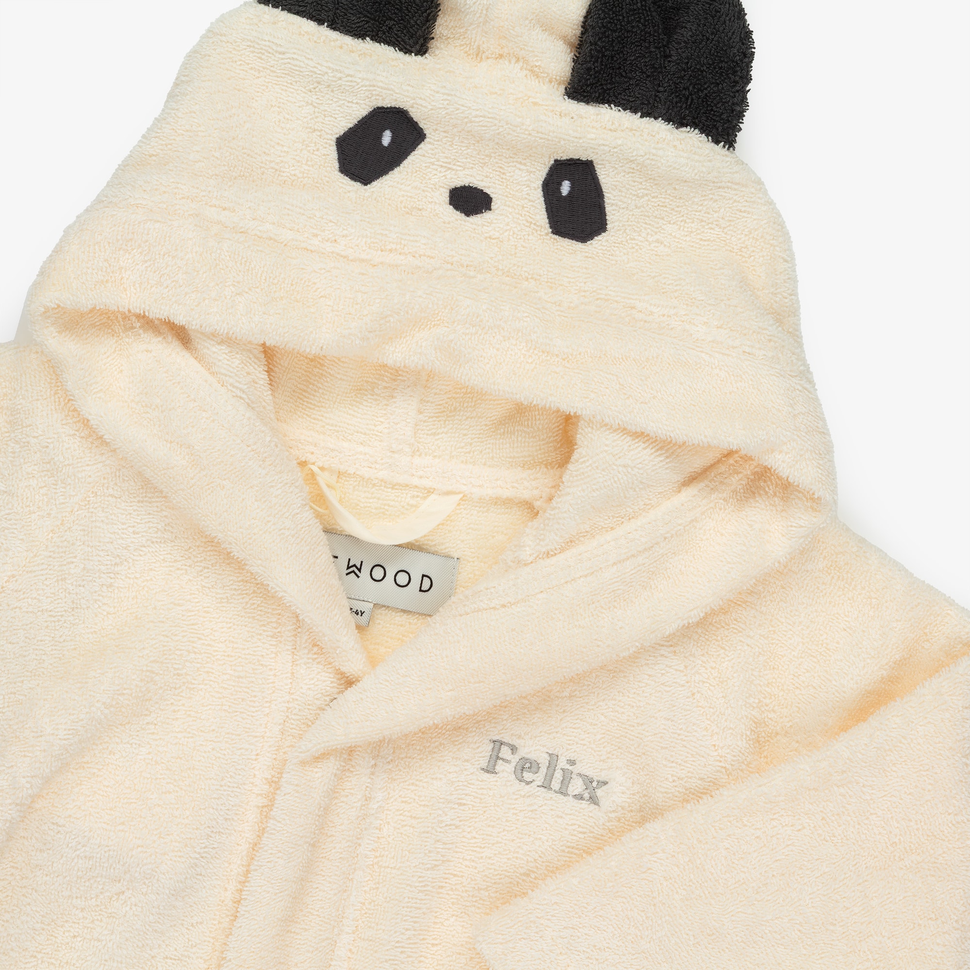 Personalised Ivory Panda Towelling Bathrobe - View 4
