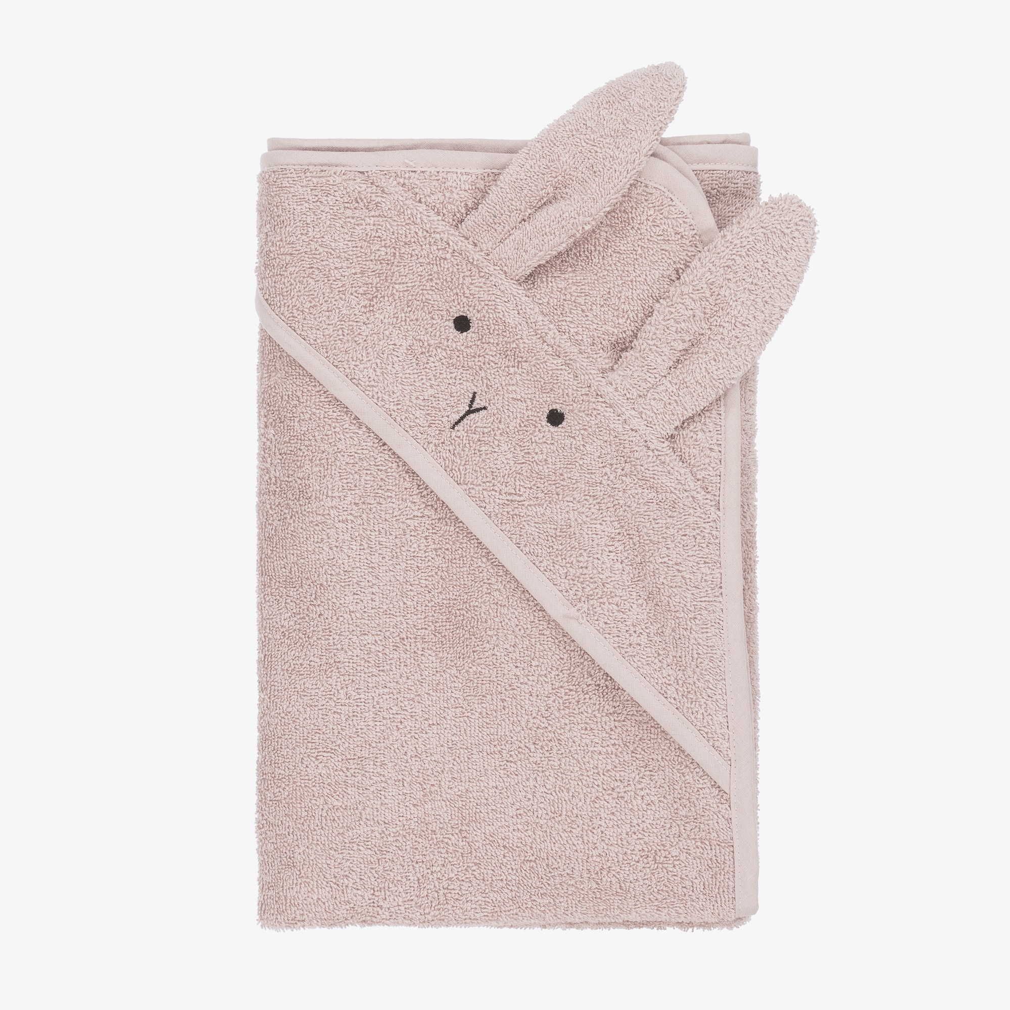 Pink Cotton Bunny Hooded Towel (70cm) - View 3