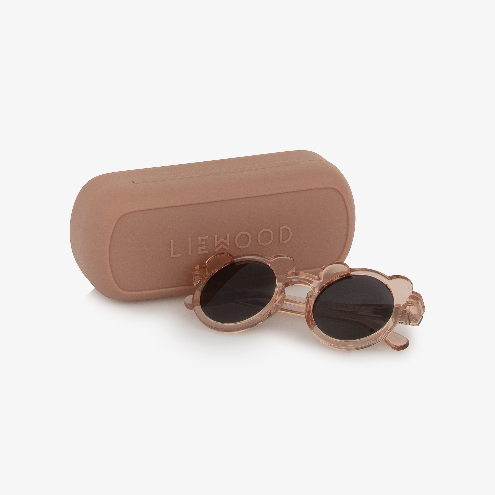 Rose Pink Transparent Bear Sunglasses - View 2