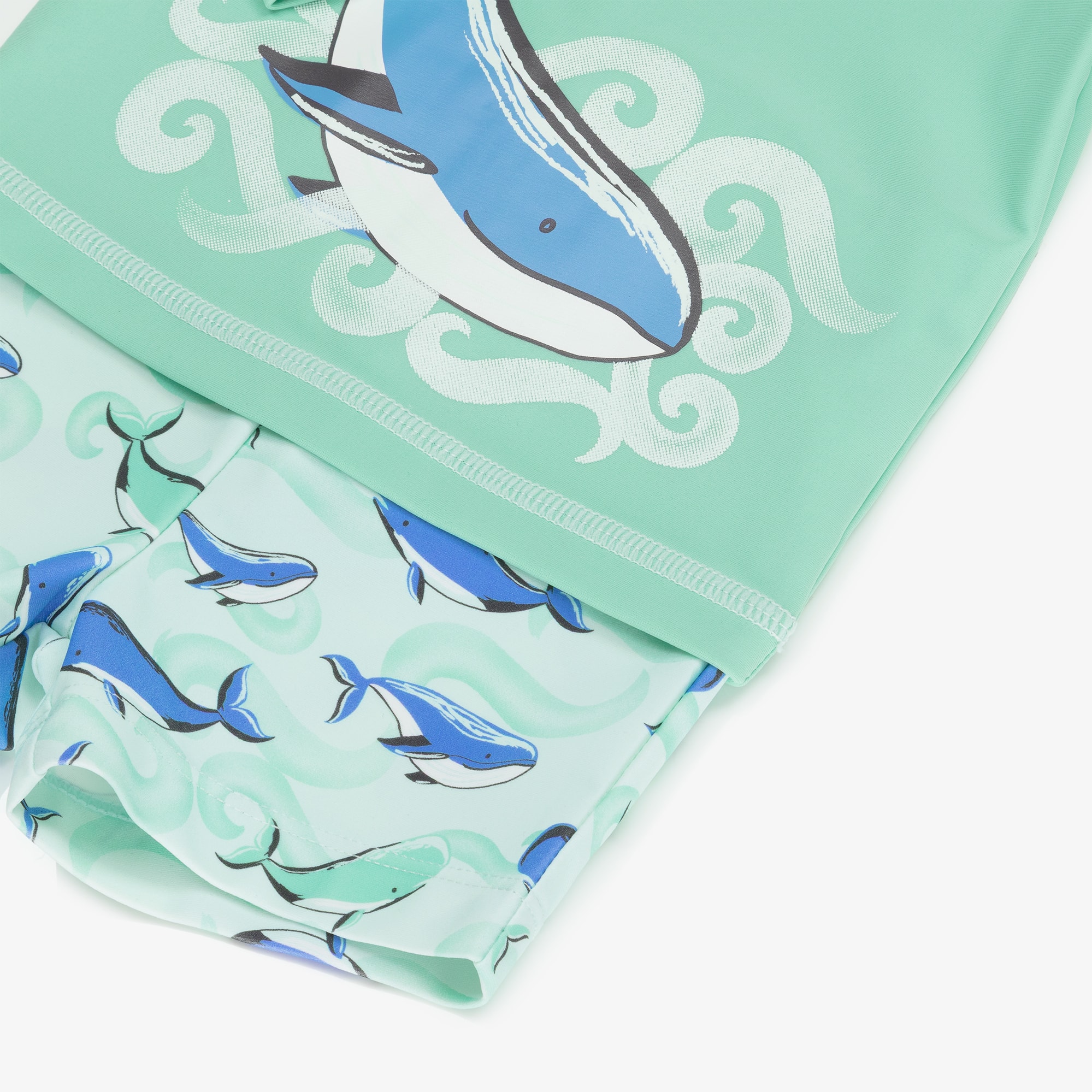 Baby Boys Green Whale Print Swim Set (UPF50+) - View 4