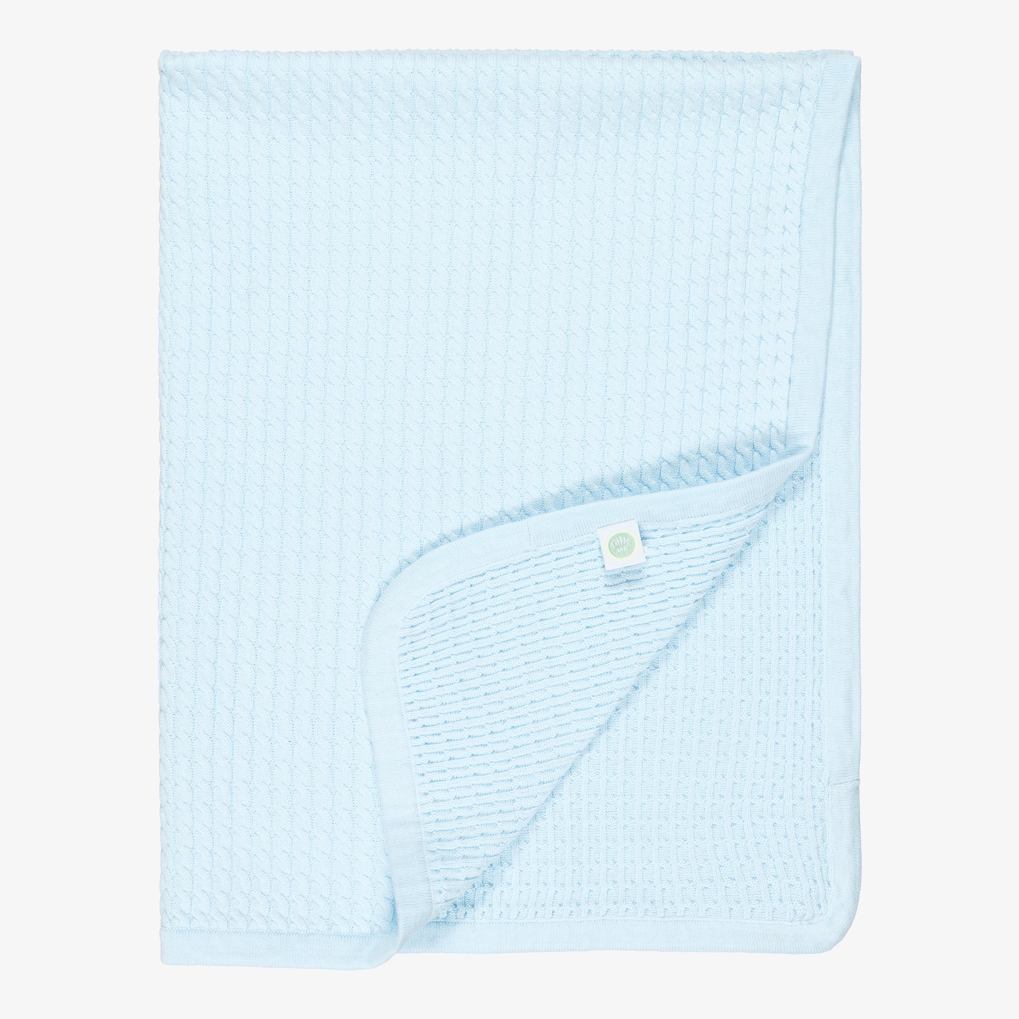Blue Cotton Cable Knit Baby Cardigan Set - View 4