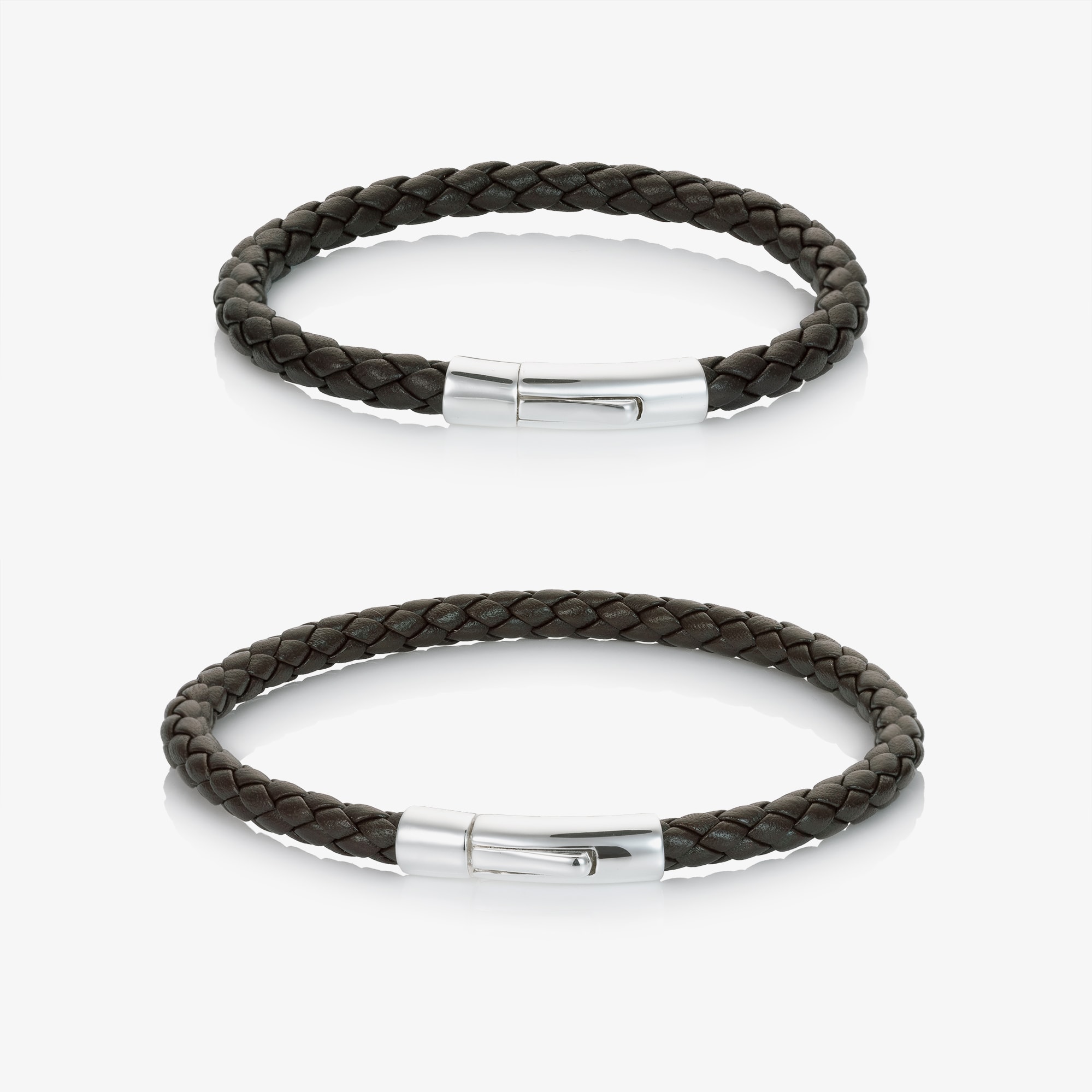 Boys Brown Leather Daddy & Me Bracelet Set - View 1