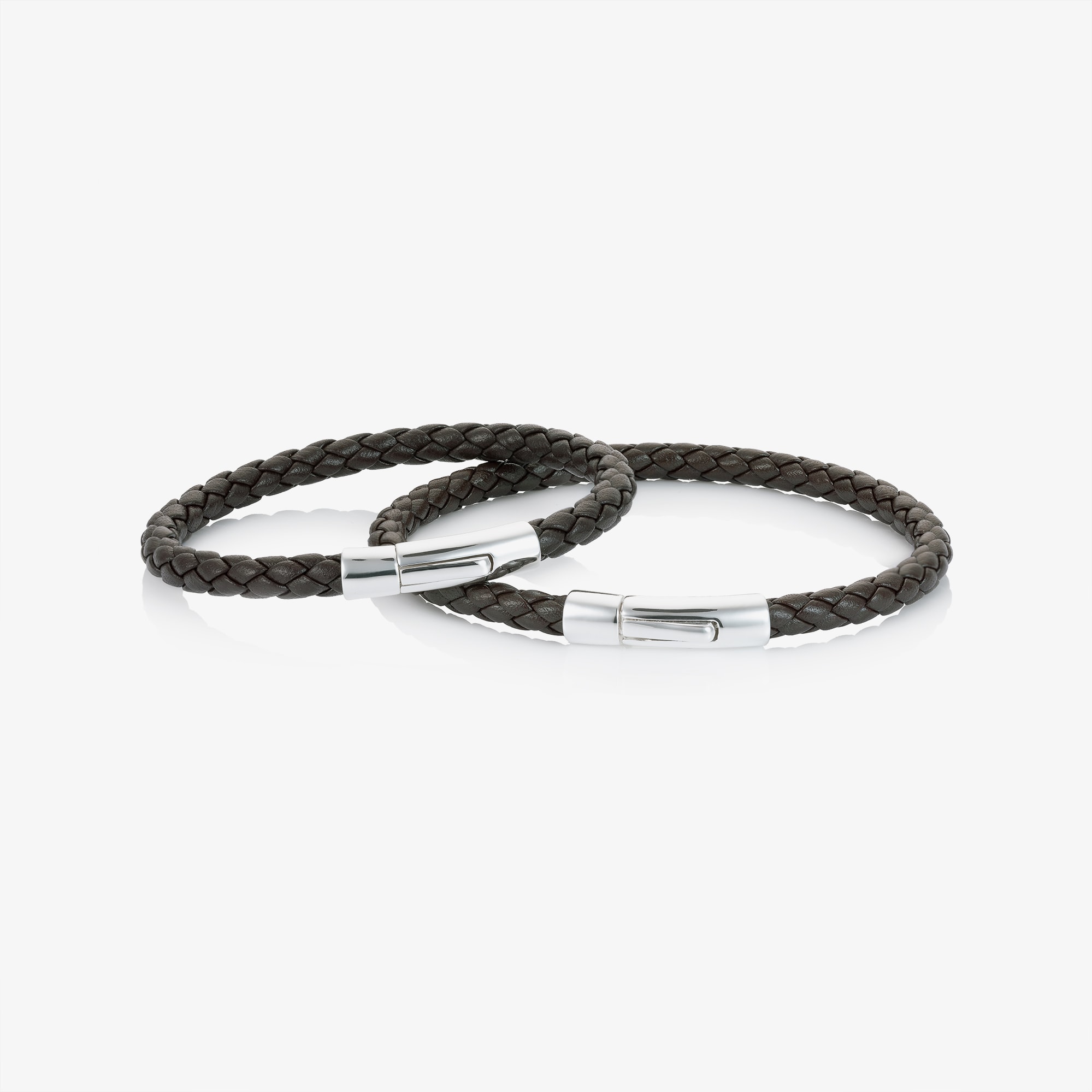 Boys Brown Leather Daddy & Me Bracelet Set - View 2