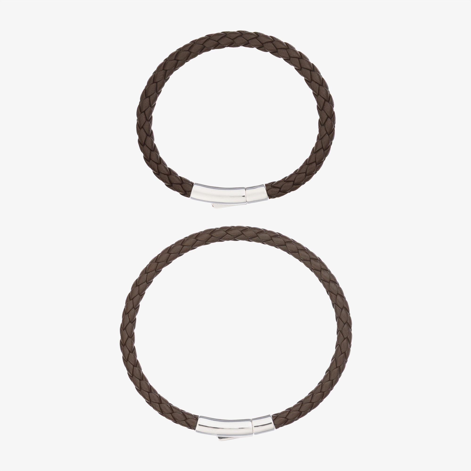 Boys Brown Leather Daddy & Me Bracelet Set - View 3
