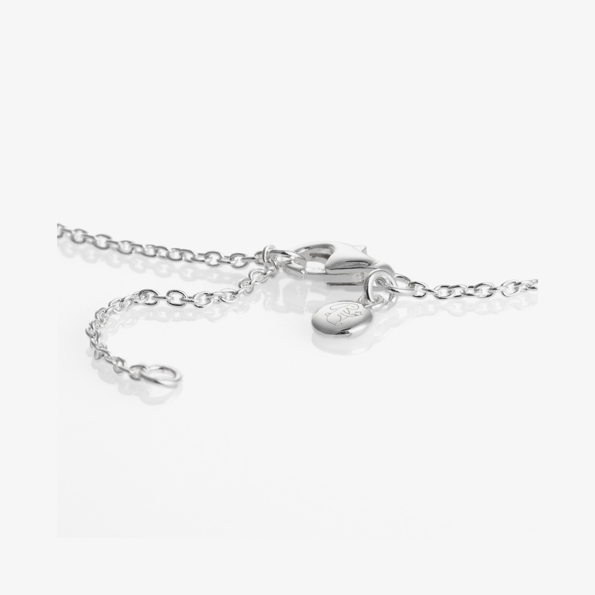Girls Sterling Silver Diamond Heart Necklace (38cm) - View 5