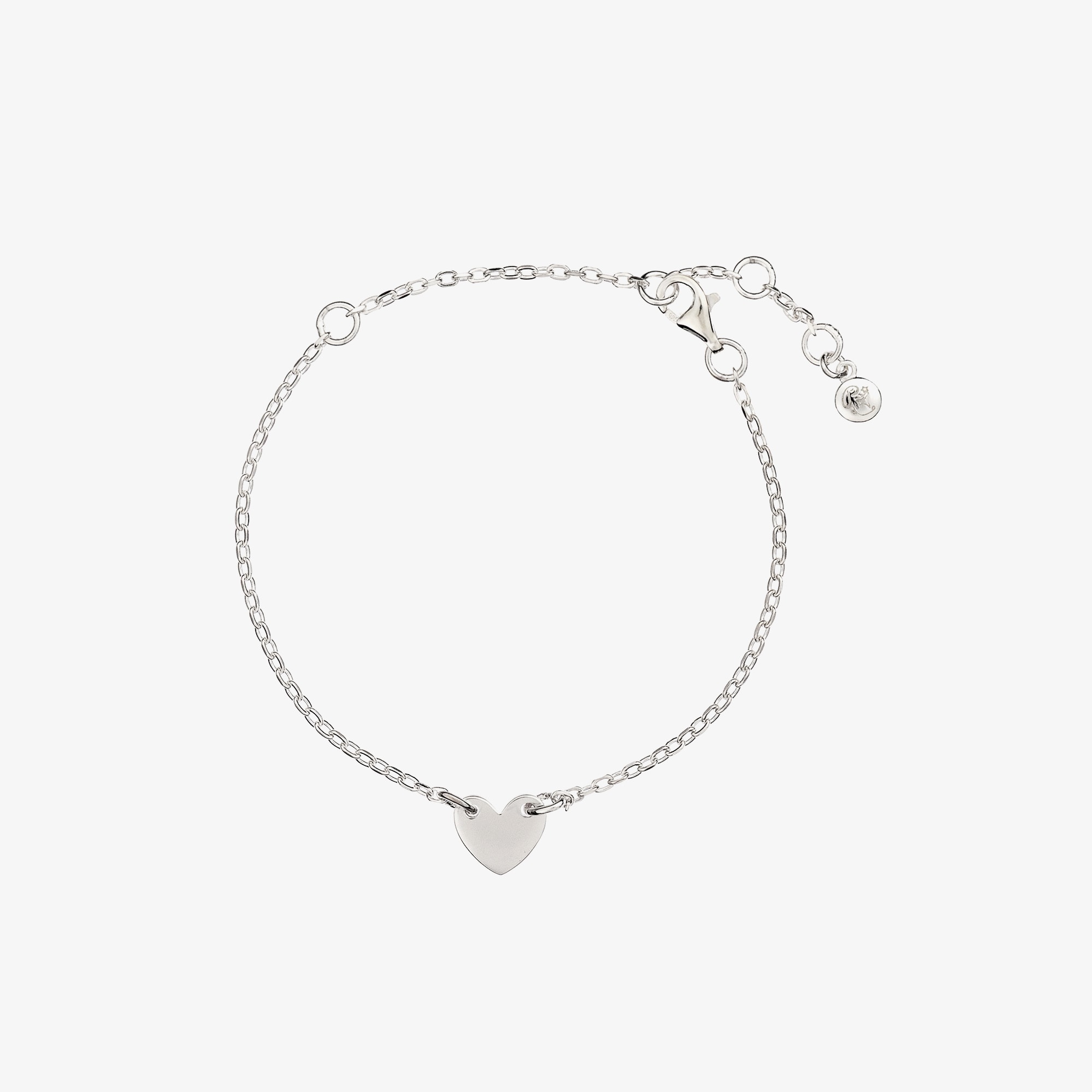 Girls Sterling Silver Heart Charm Bracelet - View 1