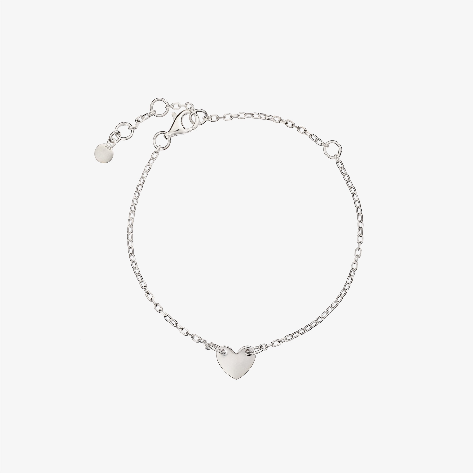 Girls Sterling Silver Heart Charm Bracelet - View 2