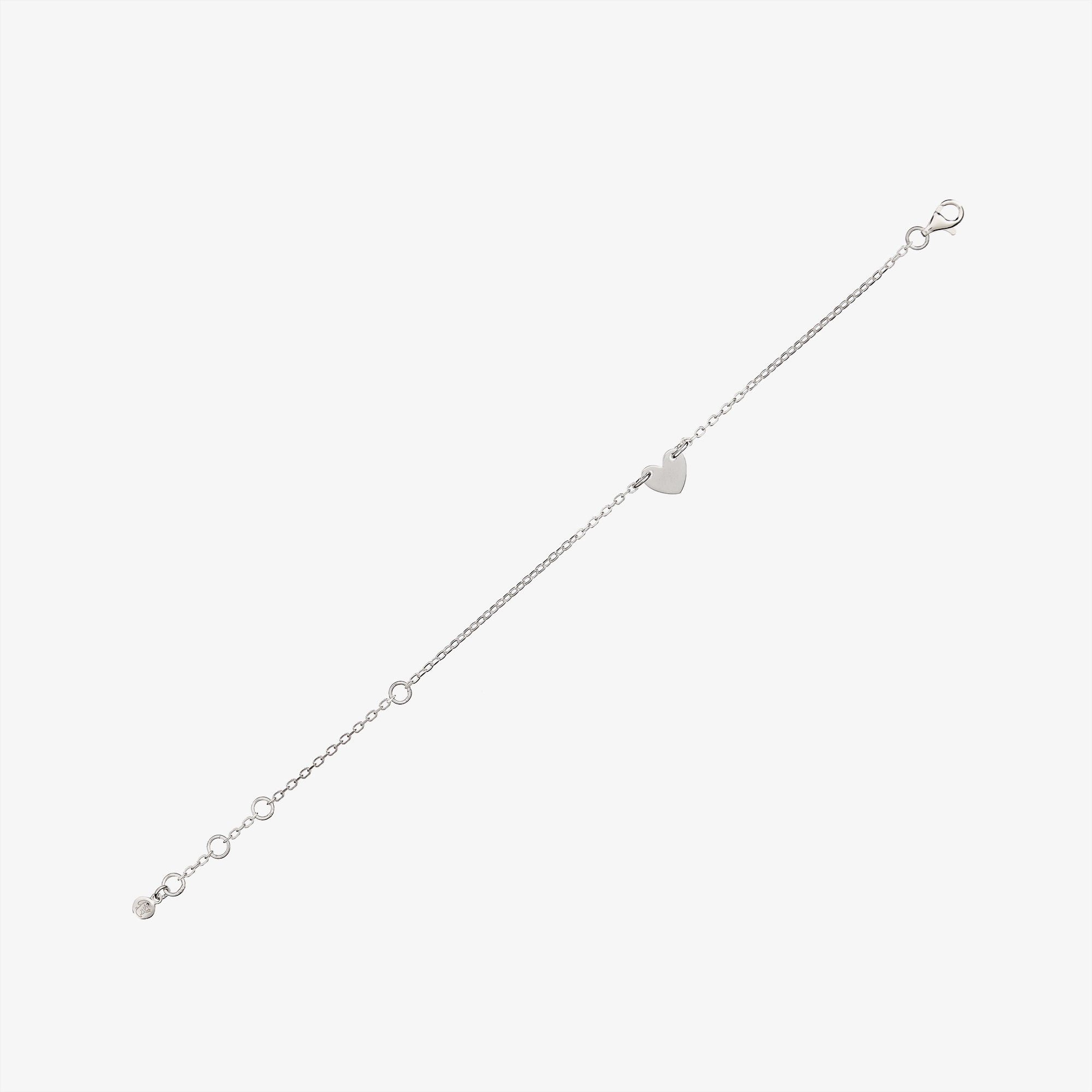 Girls Sterling Silver Heart Charm Bracelet - View 3