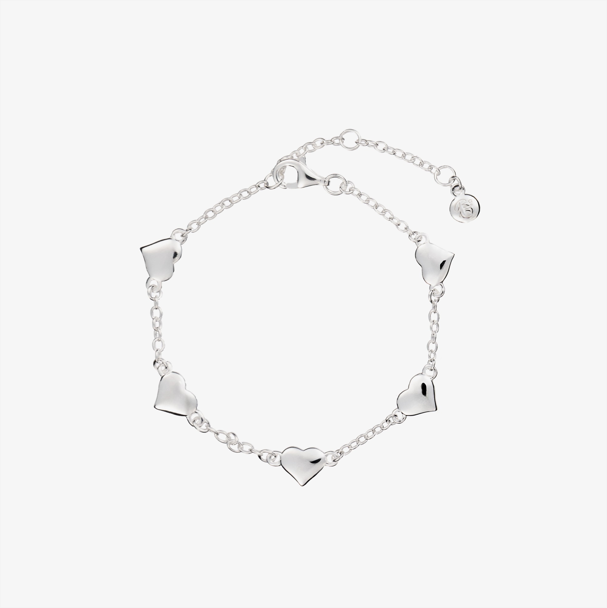 Girls Sterling Silver Multiple Hearts Bracelet - View 1