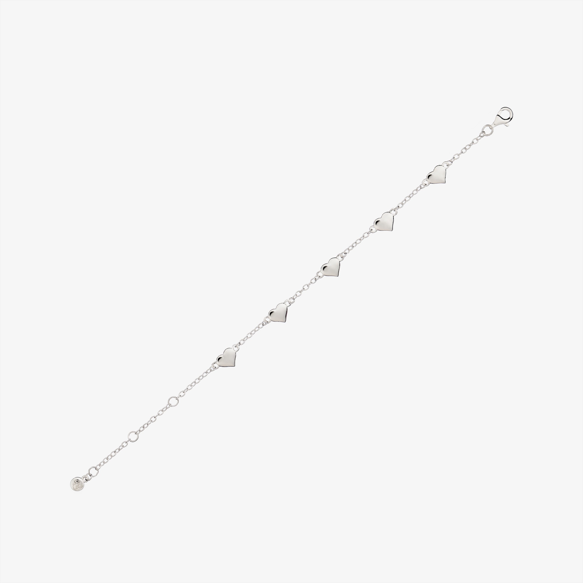Girls Sterling Silver Multiple Hearts Bracelet - View 3