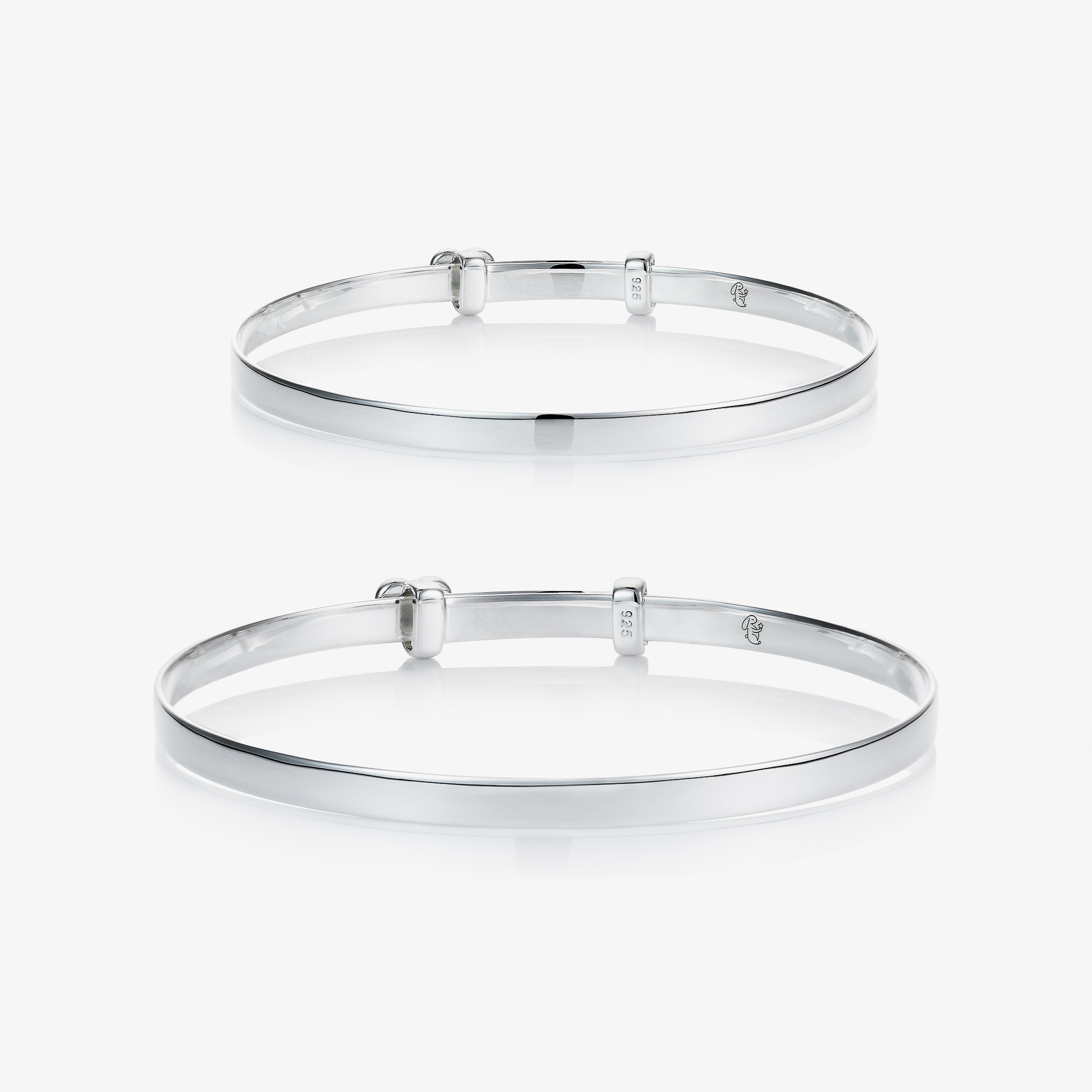 Girls Sterling Silver Mummy & Me Diamond Heart Bracelet Set - View 3