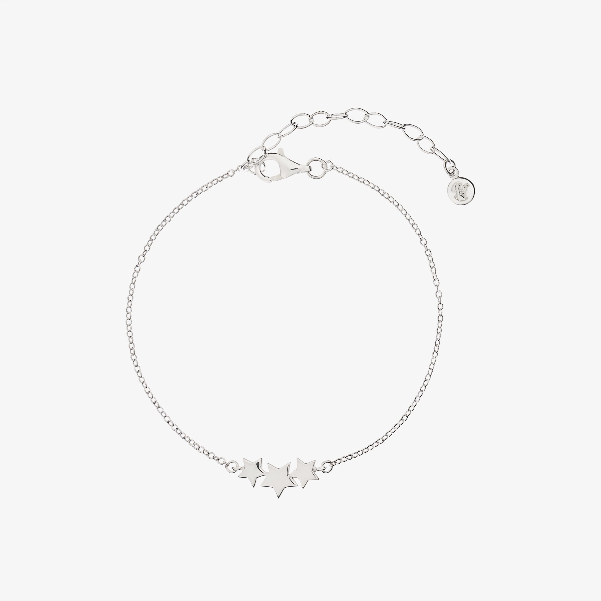 Girls Sterling Silver Triple Star Bracelet - View 1