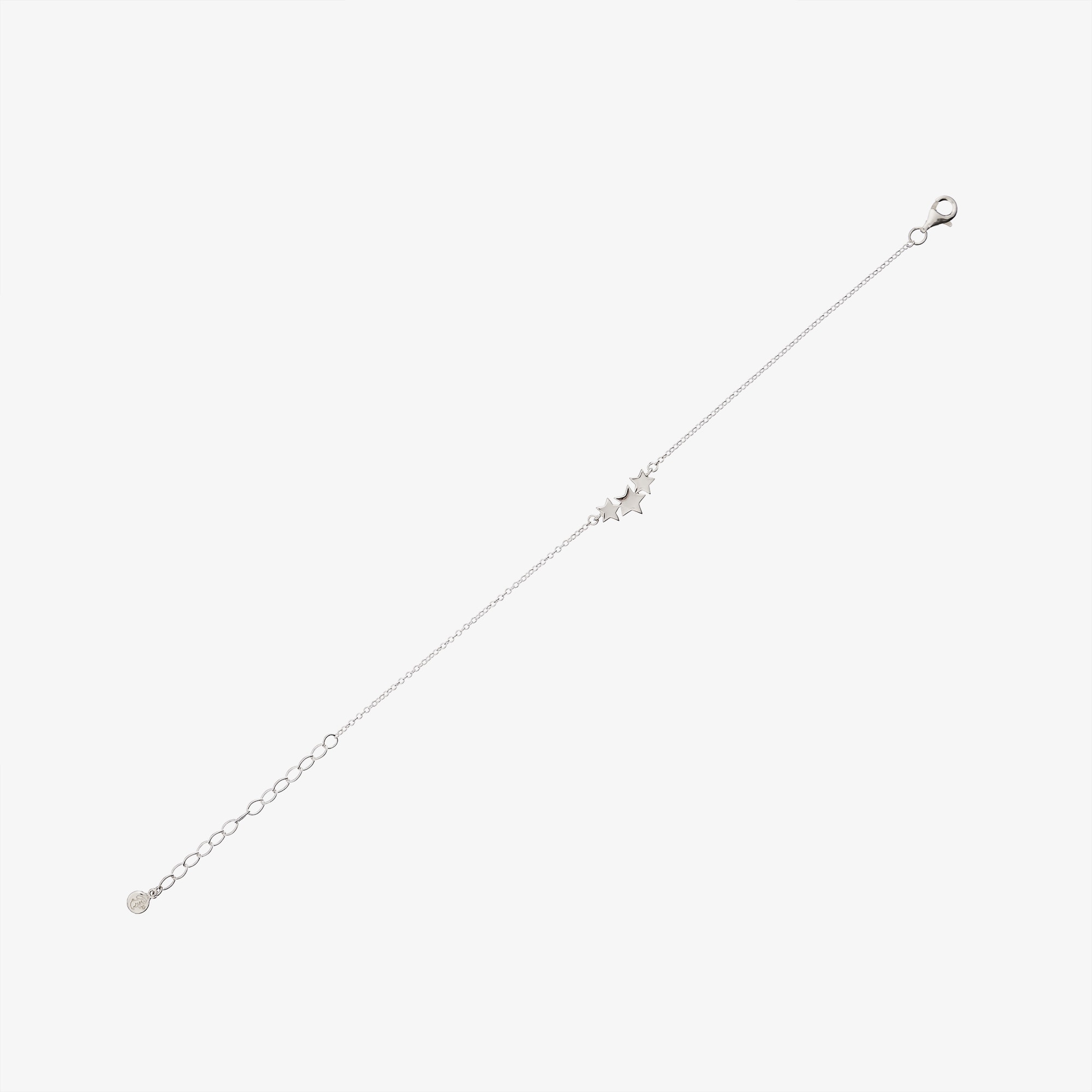 Girls Sterling Silver Triple Star Bracelet - View 3