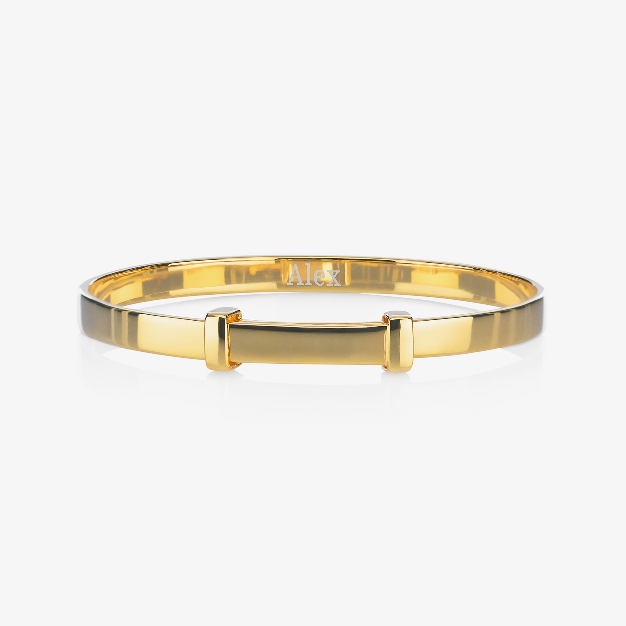Gold Plated Personalised Bangle - View 2