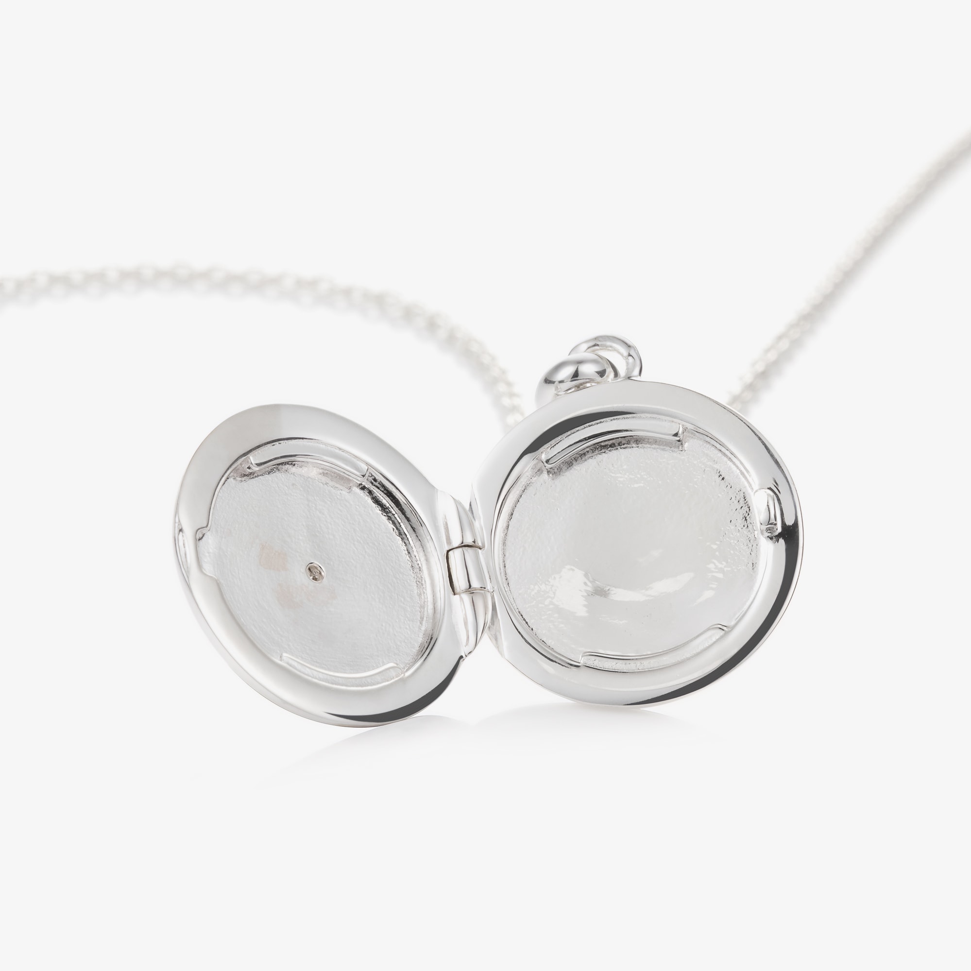 Silver Personalised Round Locket (38cm) - View 4