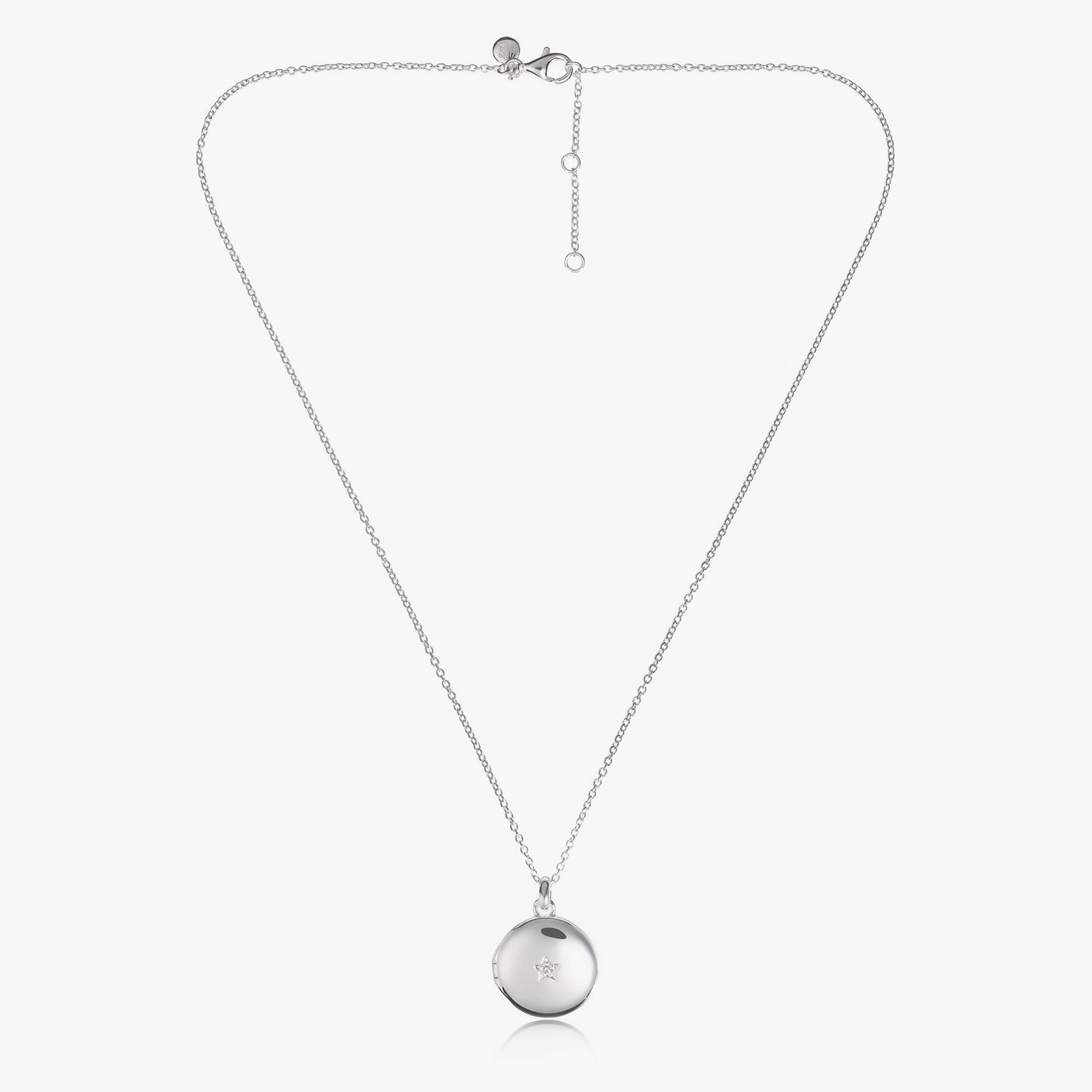 Silver Personalised Round Locket (38cm) - View 5