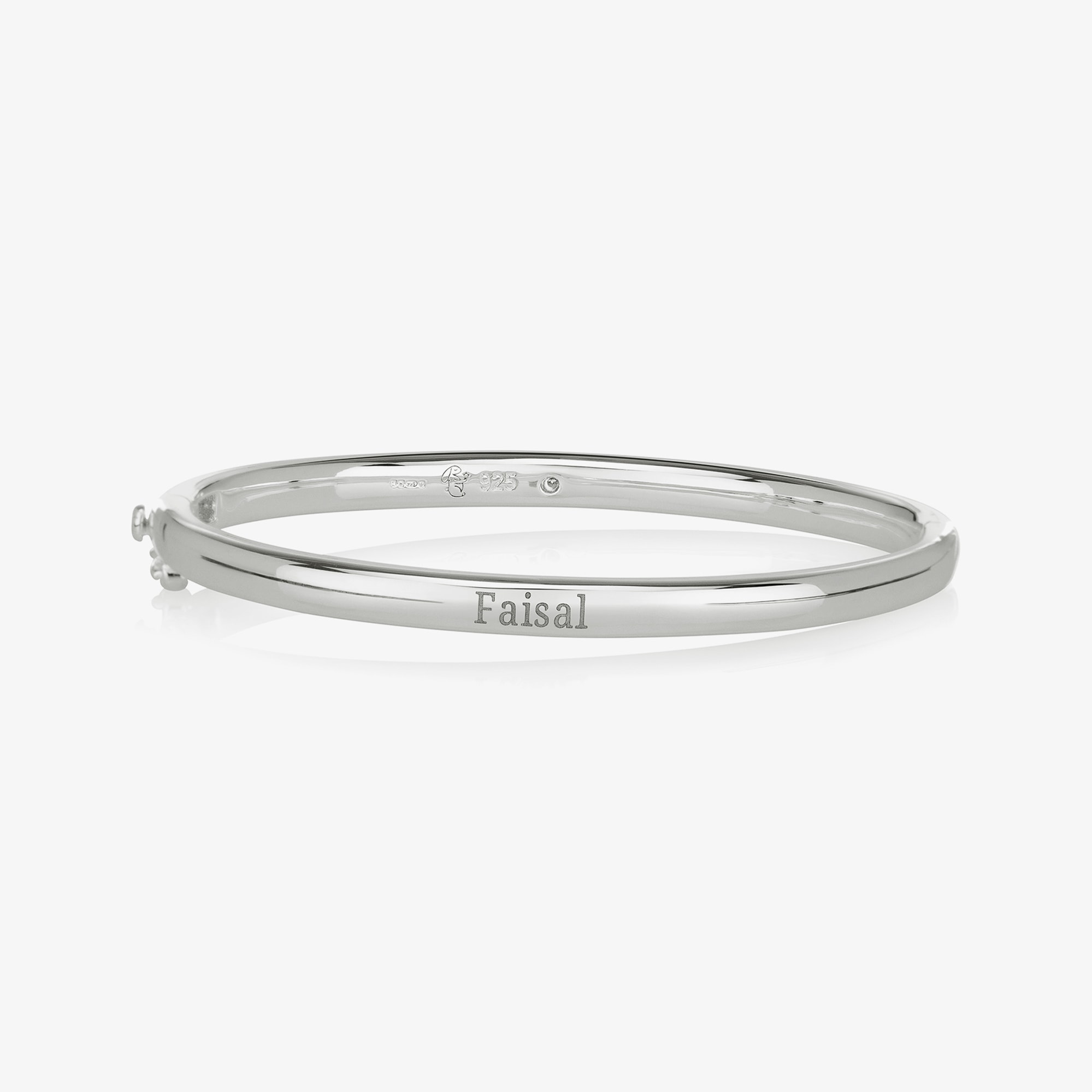 Sterling Silver Bangle With Diamond Star - View 2