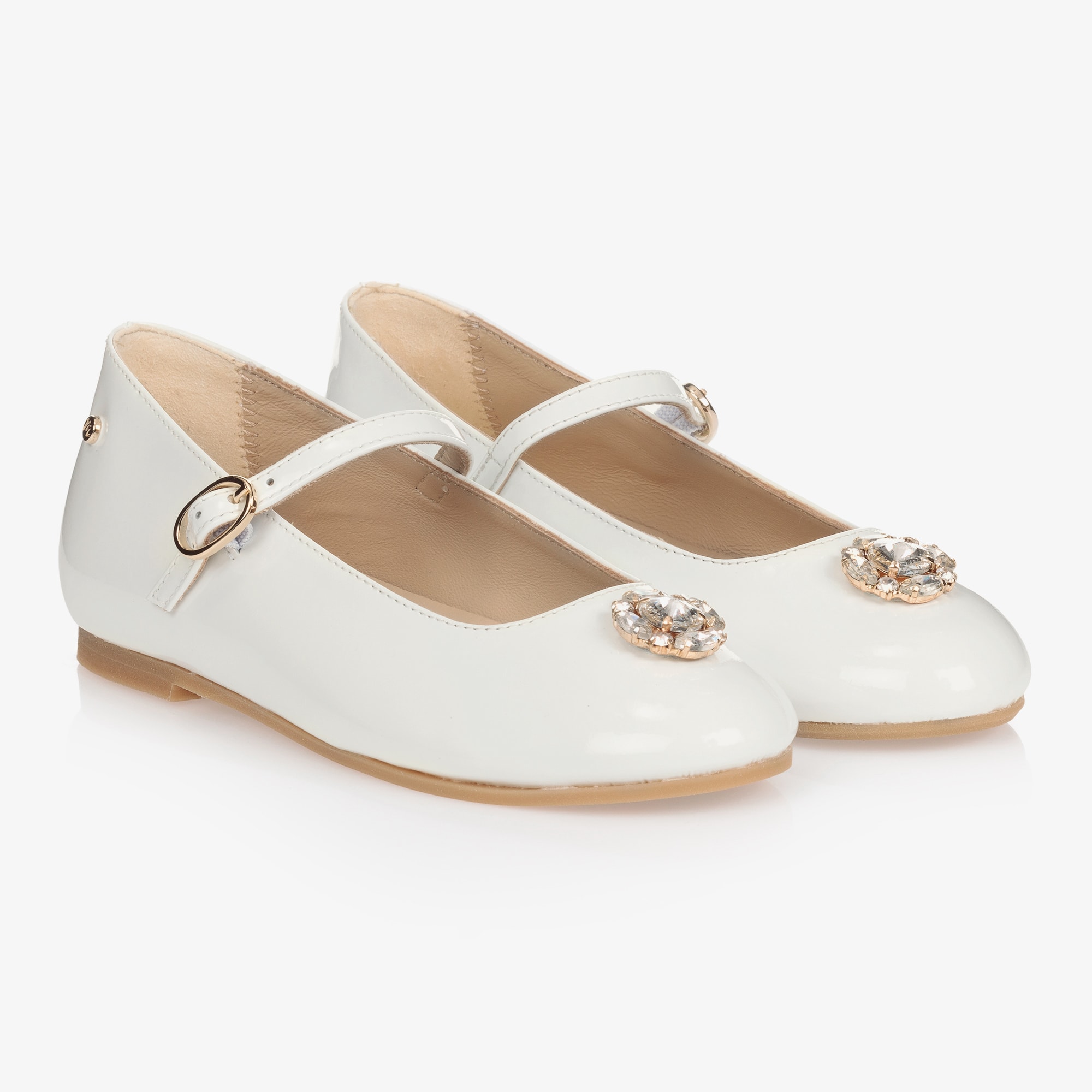White Patent Leather Pumps - View 1