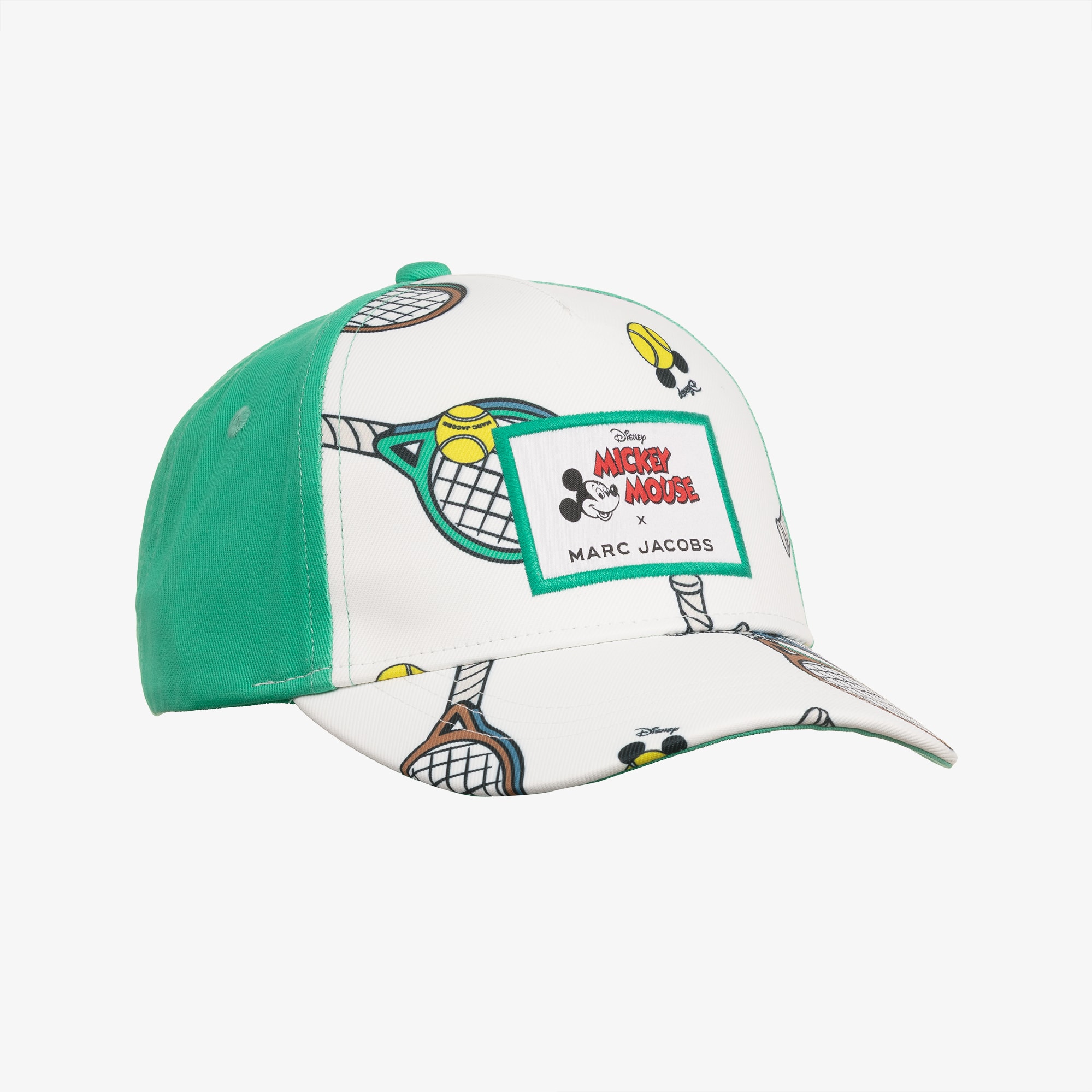 Boys White & Green Mickey Mouse Tennis Print Cap - View 1