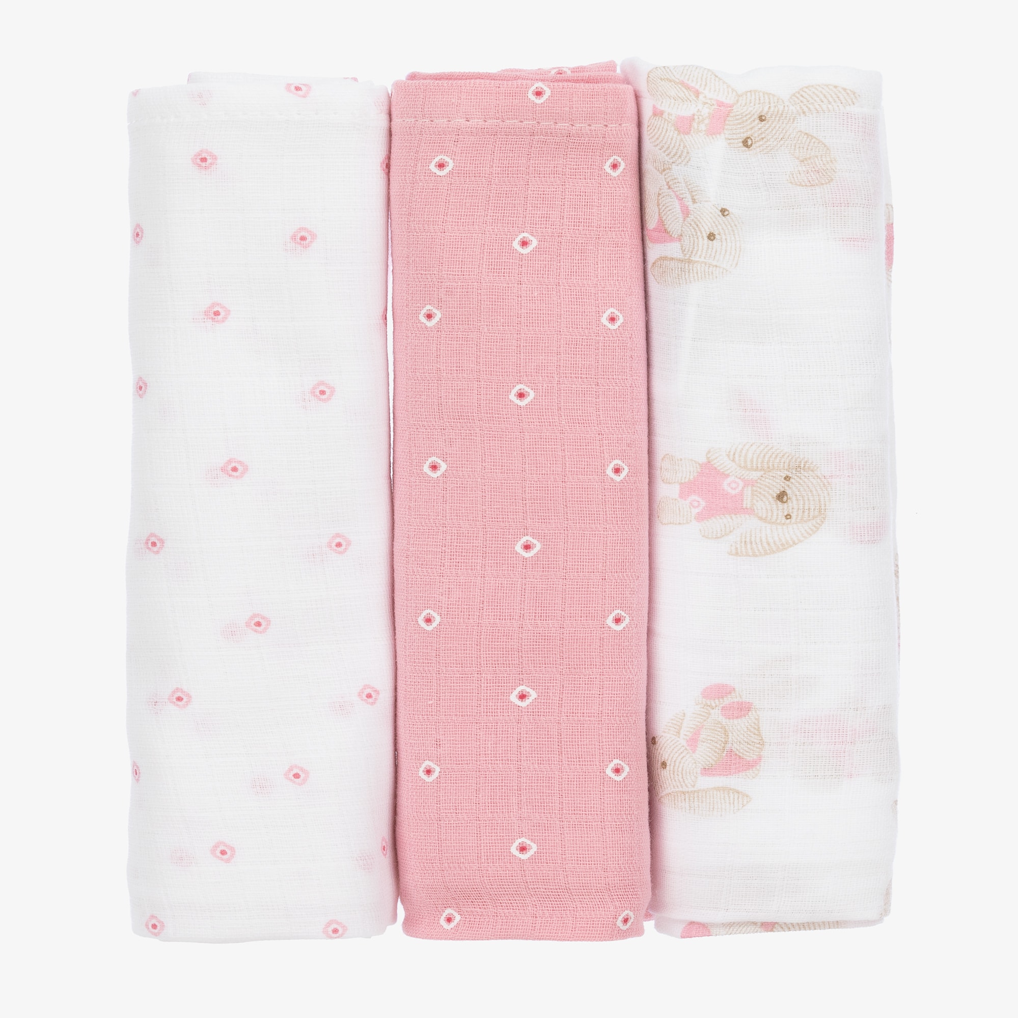 Baby Boys Blue Cotton Muslins (3 Pack) - View 1