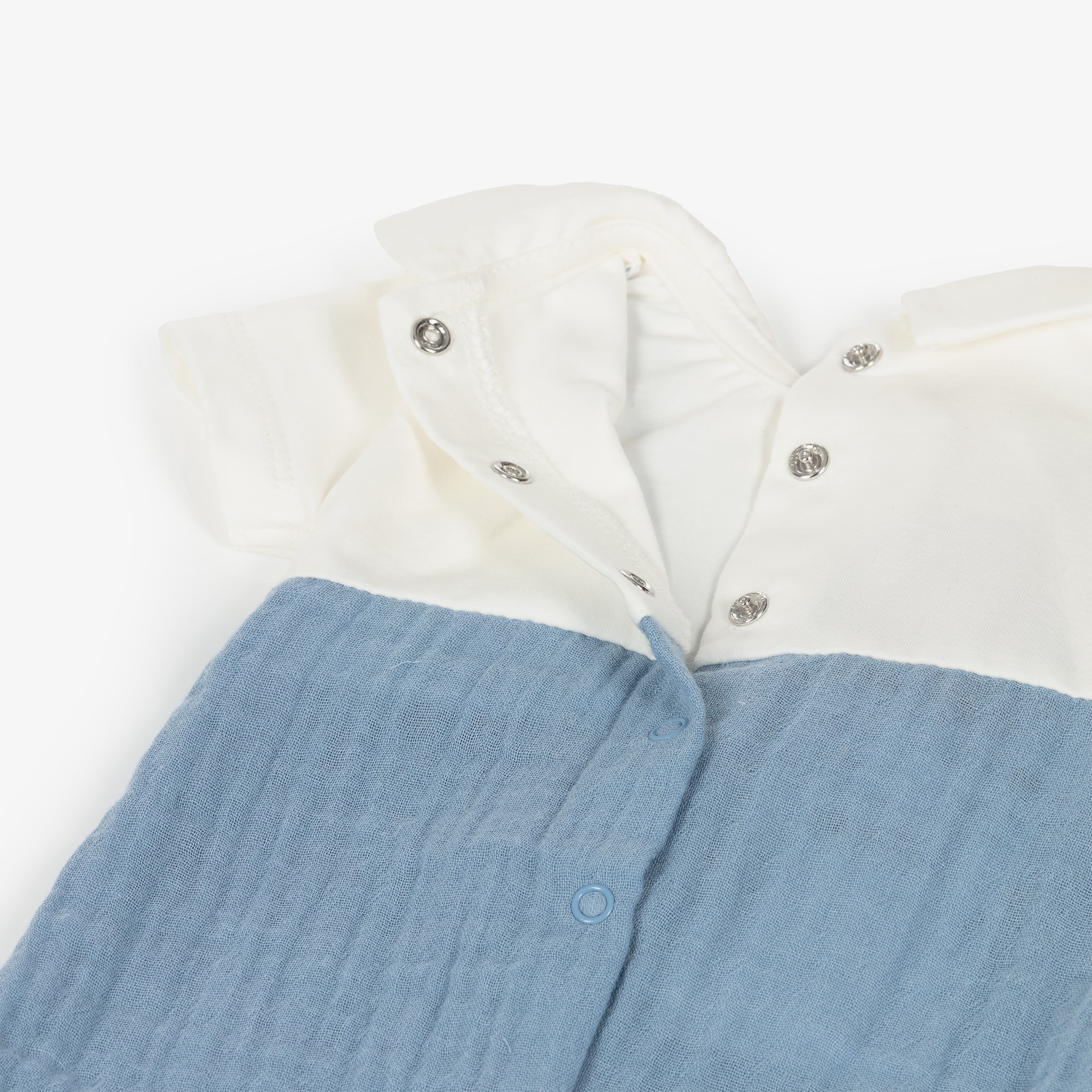 Baby Boys Blue Muslin Shortie & Hat Set - View 4