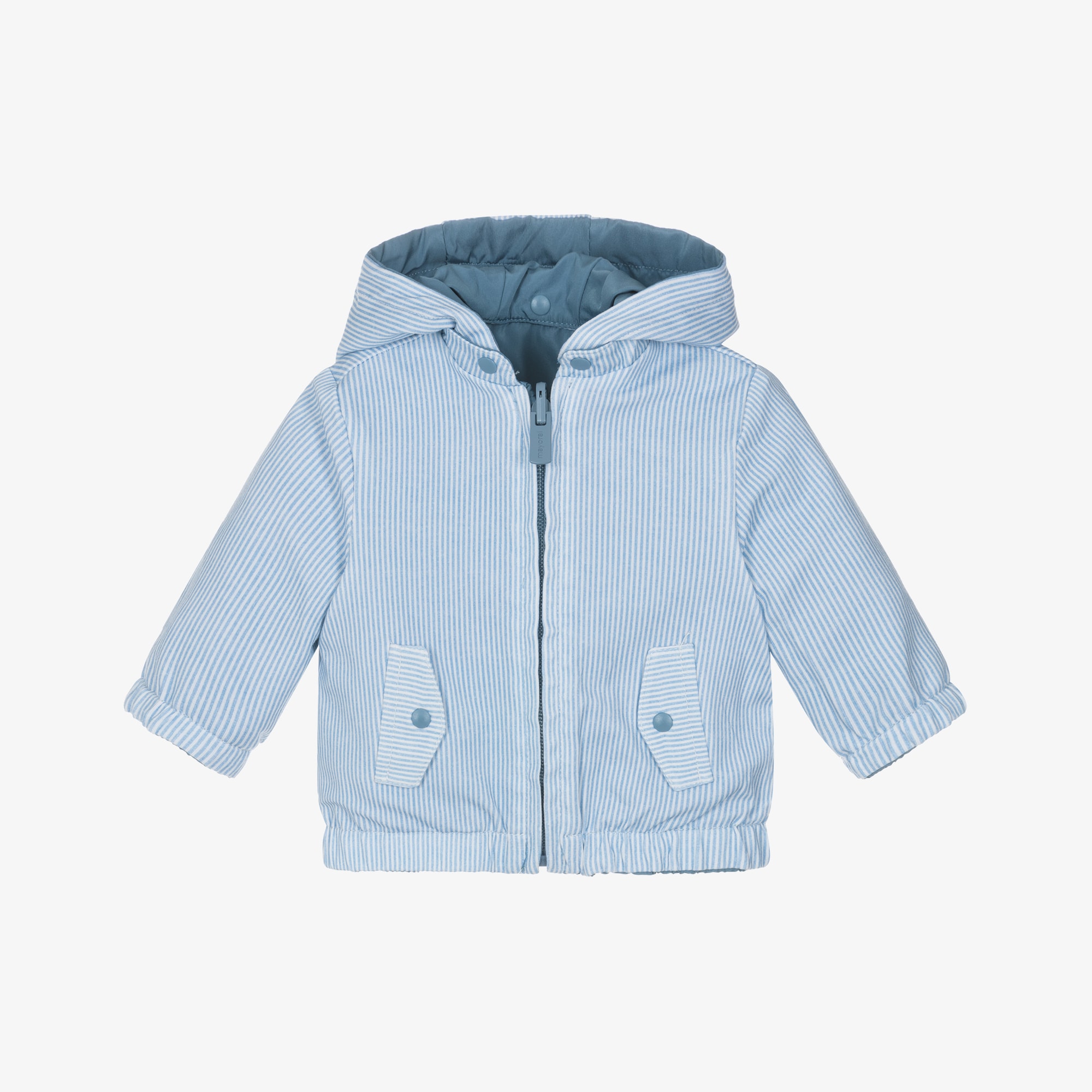 Baby Boys Blue Reversible Jacket - View 4