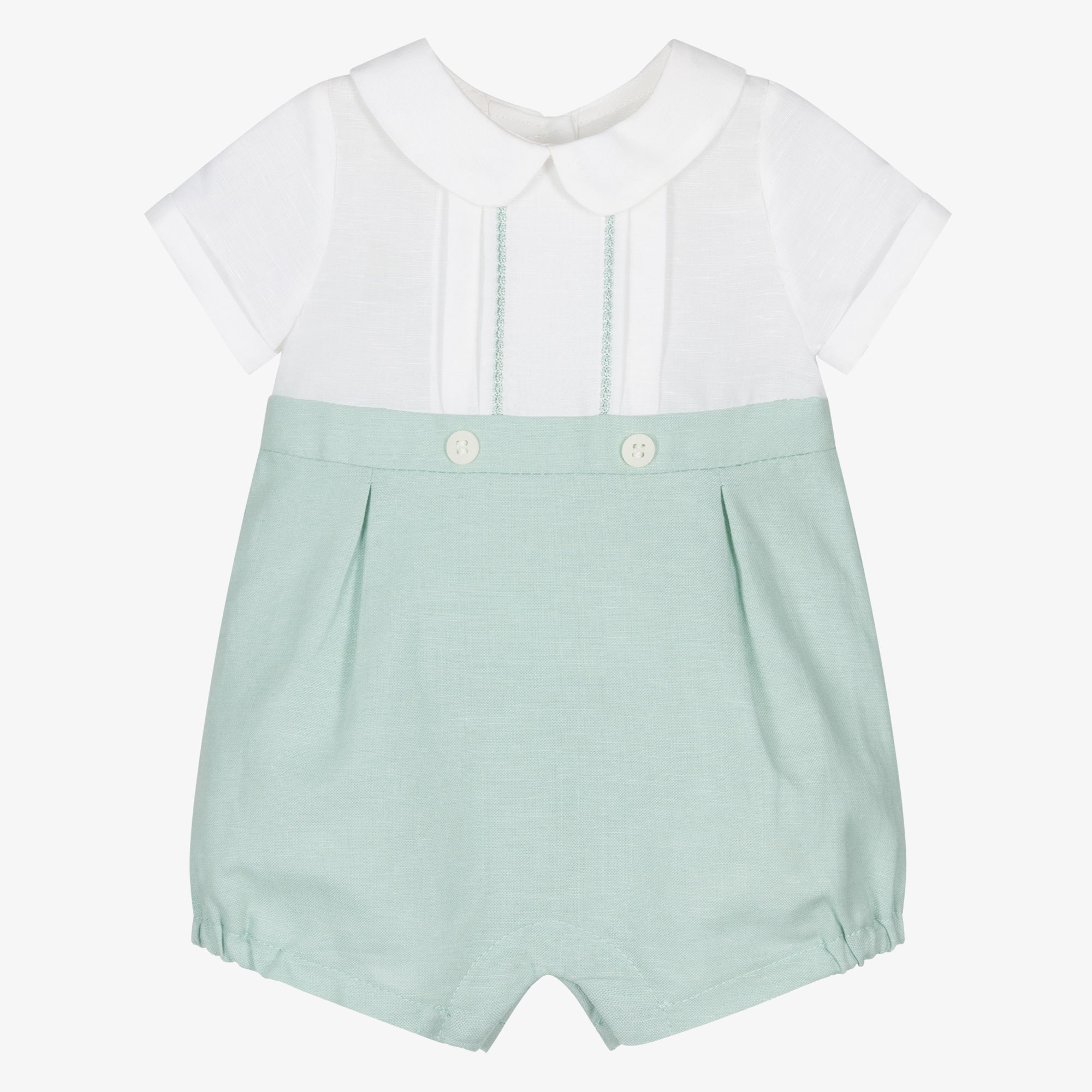 Baby Boys Ivory & Blue Shortie - View 1
